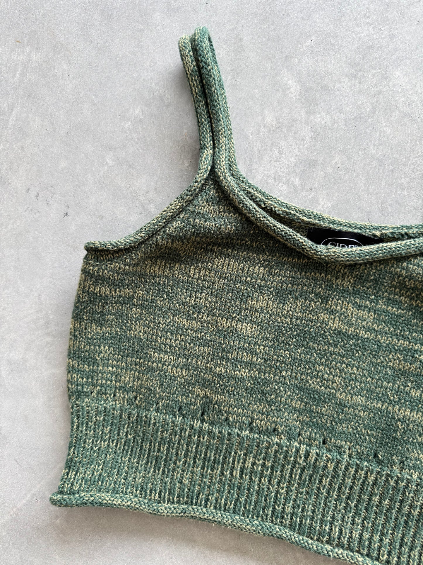 Knit Cropped Tank Top - M