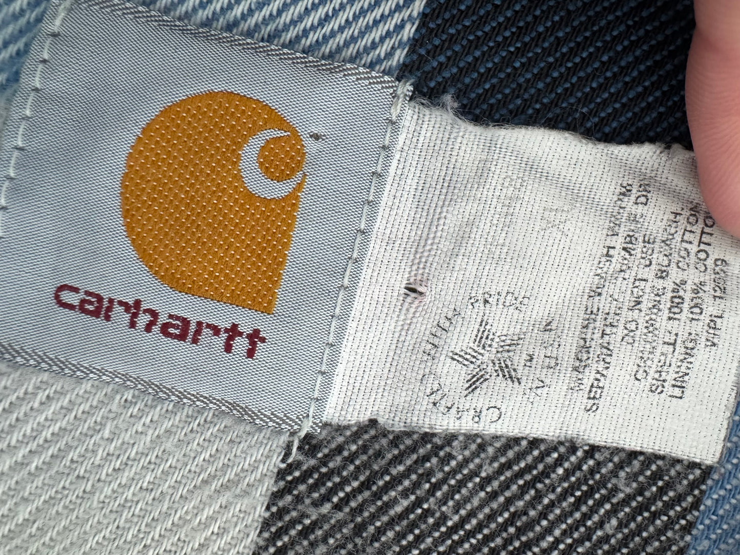 Vintage Carhartt Denim Flannel Lined Coat - XL