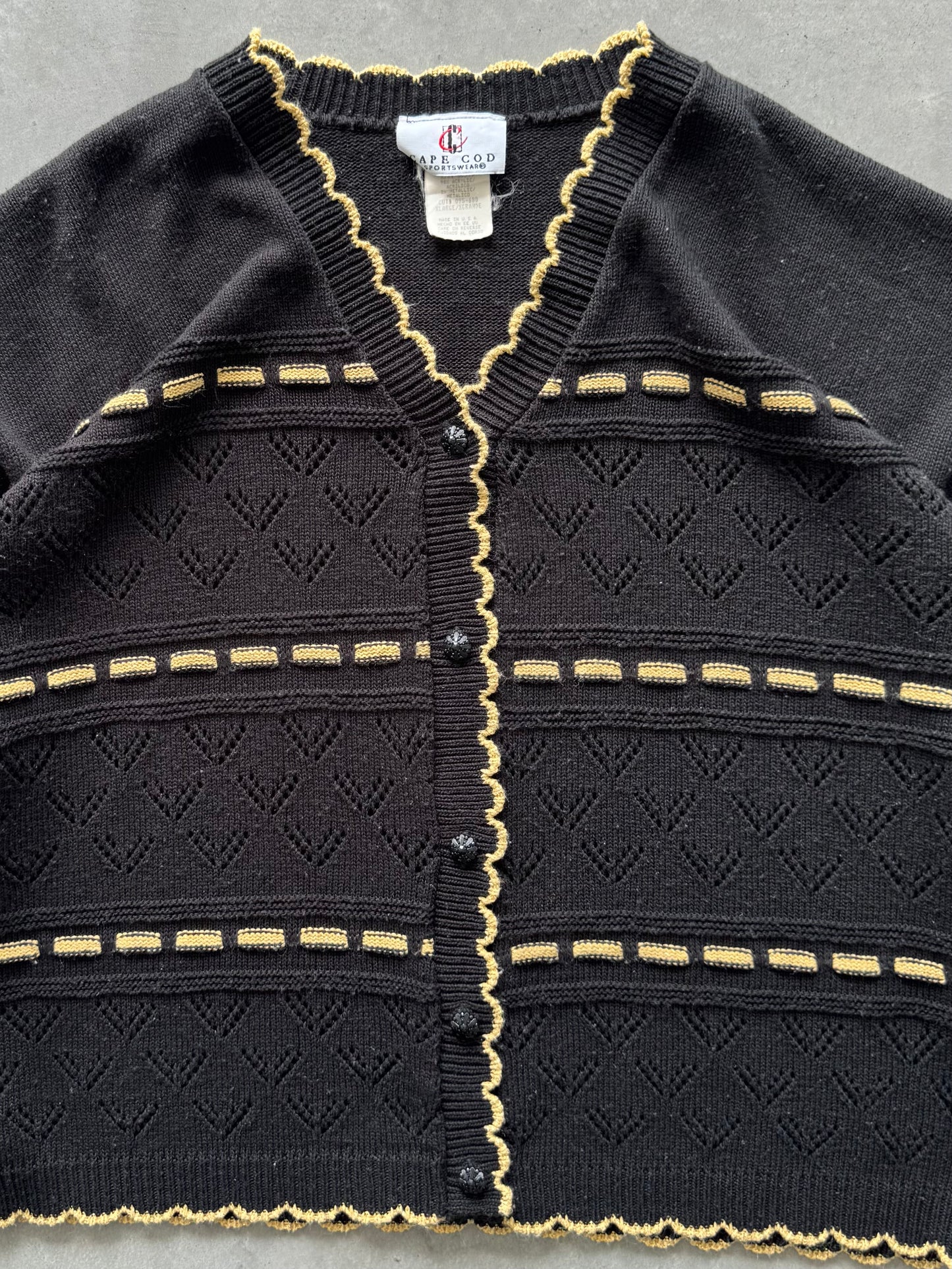 Vintage Black & Gold Cardigan - XL