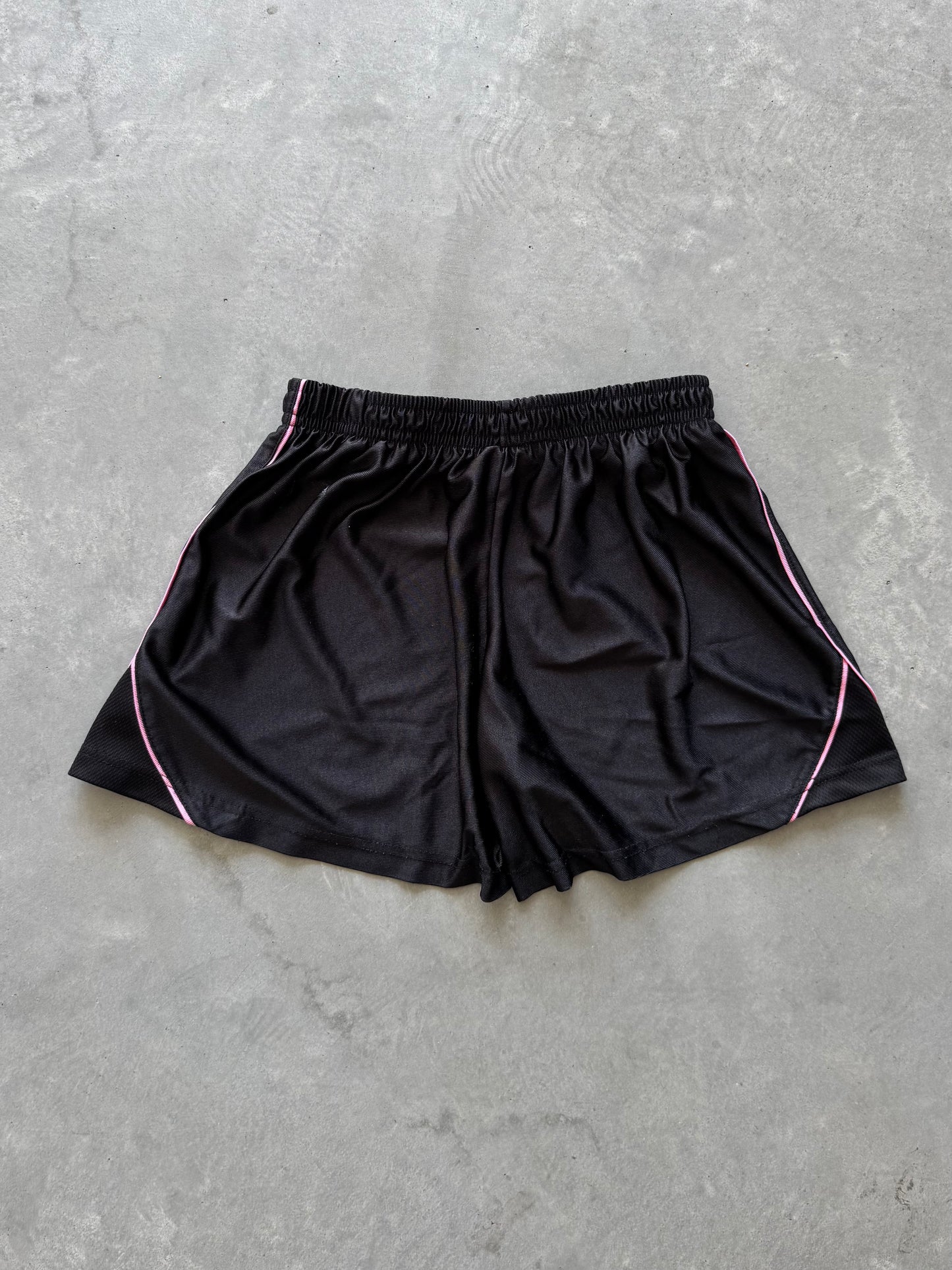 Vintage Black & Pink Track Shorts - M
