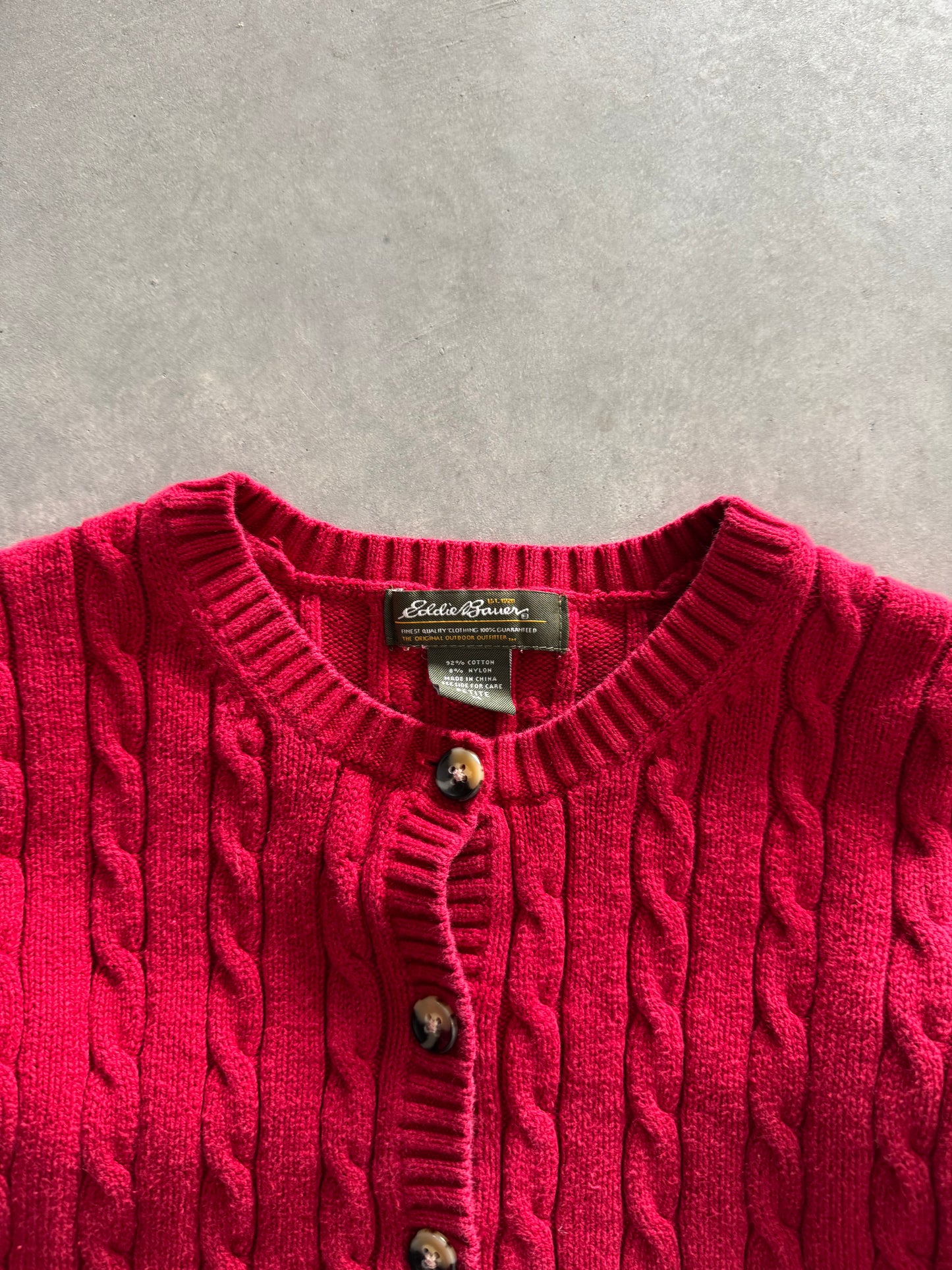 Vintage Eddie Bauer Cable Knit Cardigan - XS