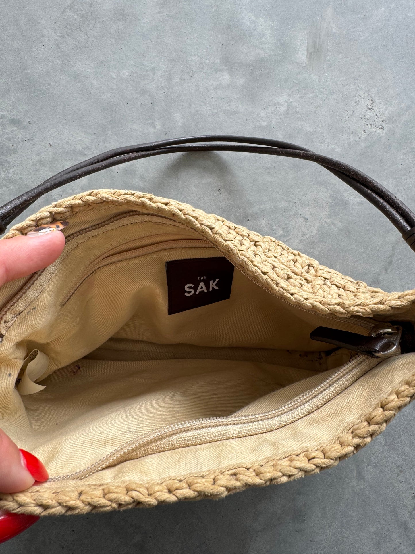 Vintage The Sak Crochet Shoulder Bag