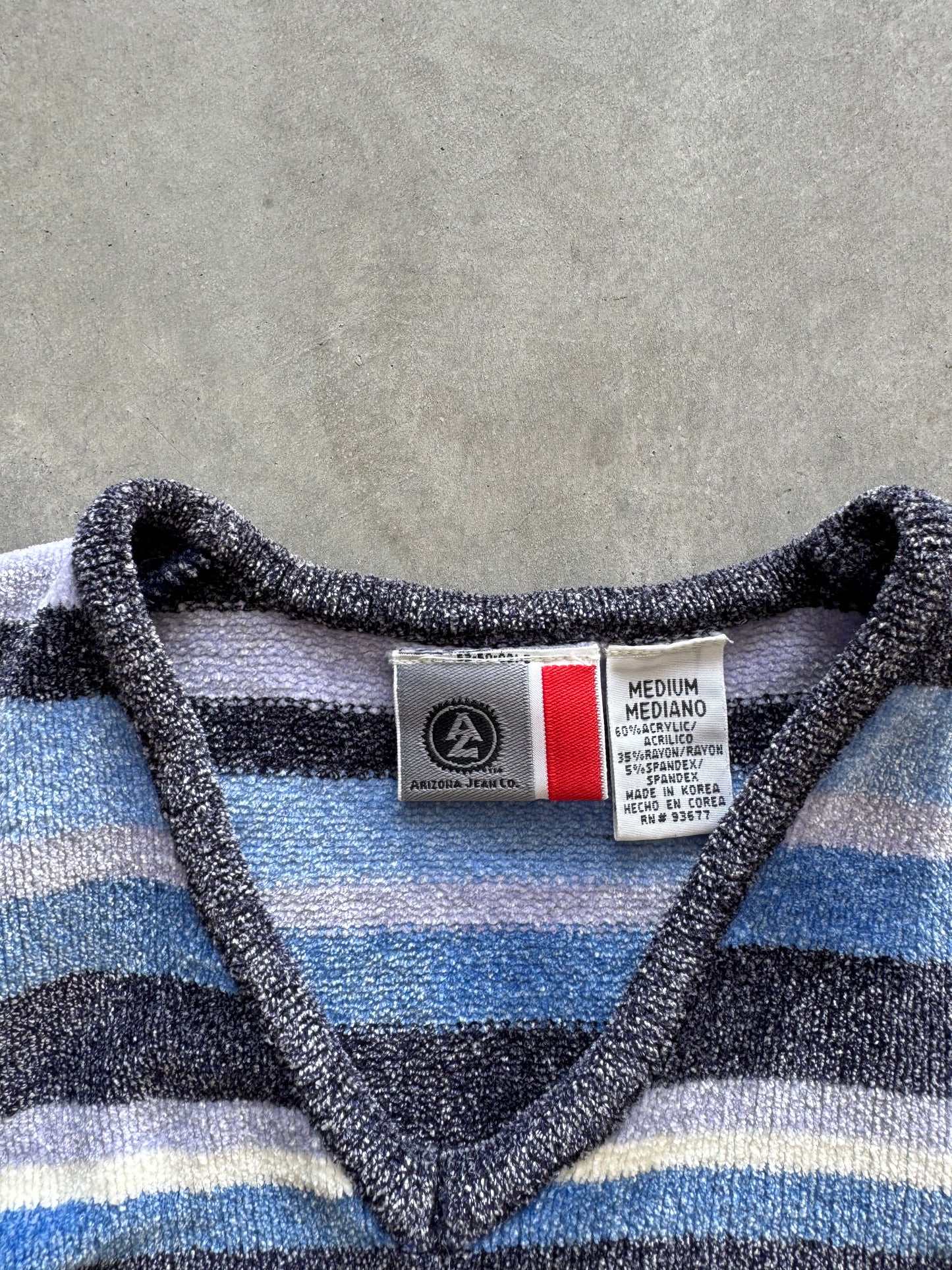 Vintage Arizona Jeans Striped Cropped Long Sleeve - M