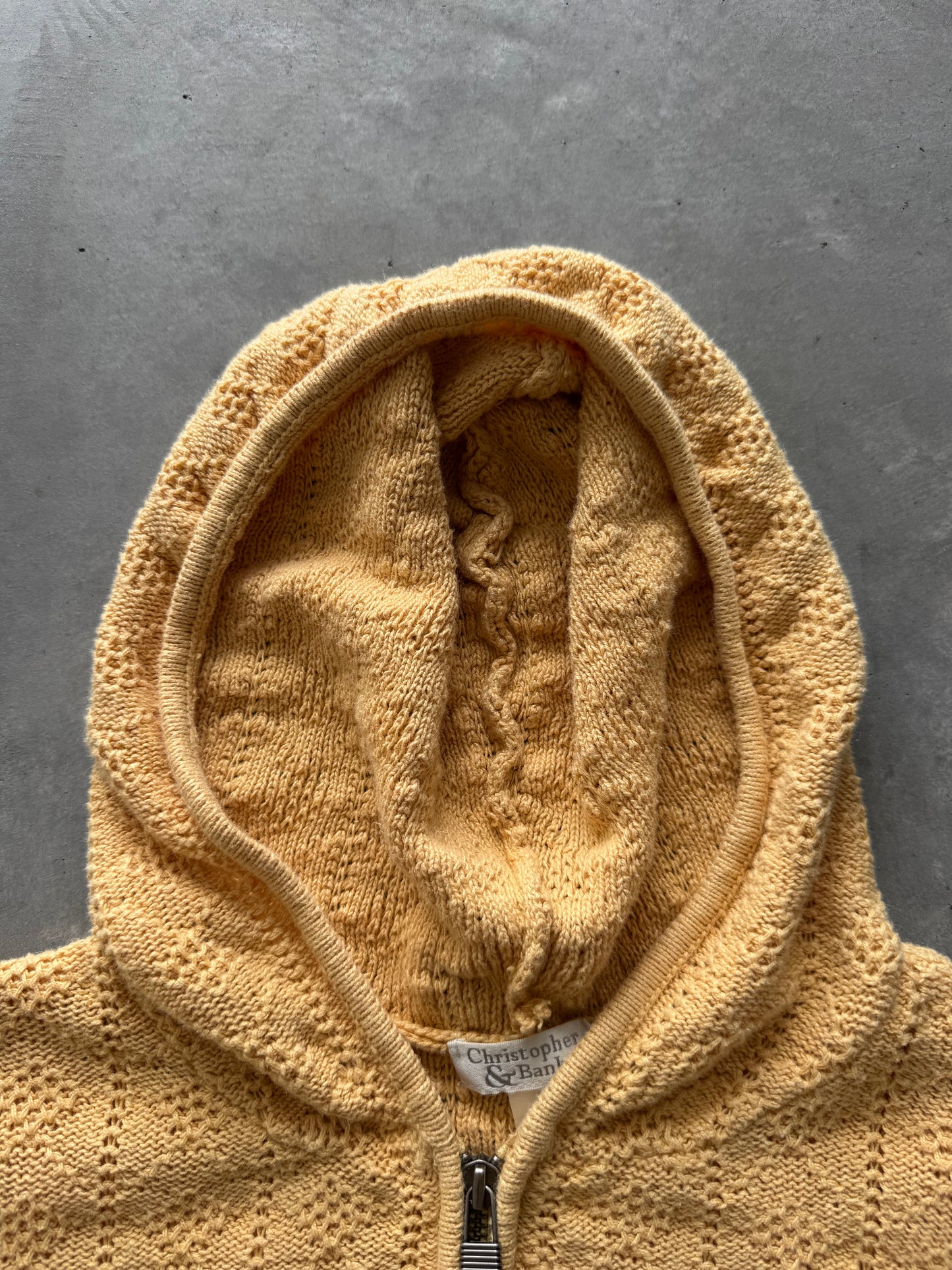 Vintage Knit Zip Up Hoodie - L