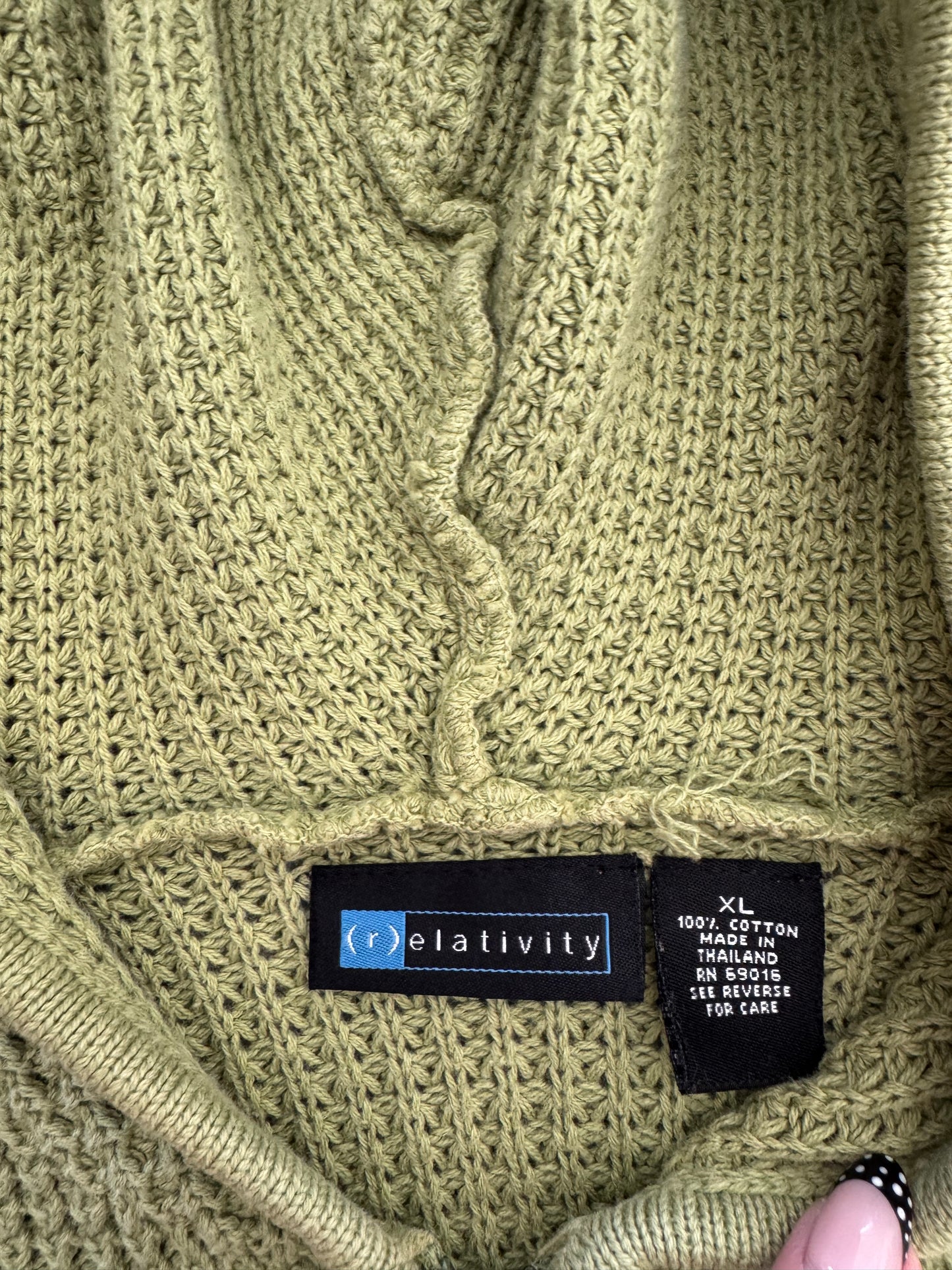 Vintage Knit Zip Up Hoodie - XL