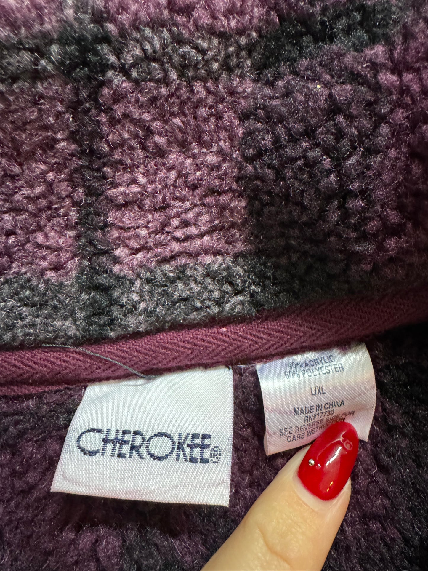 Vintage Cherokee Plaid Fleece Jacket - L/XL