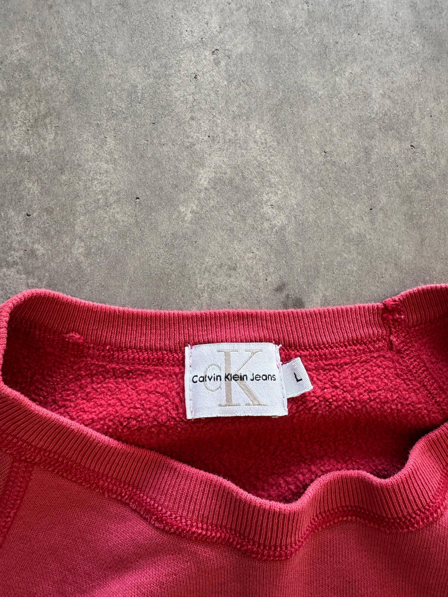 Vintage Calvin Klein Cropped Sweatshirt - L
