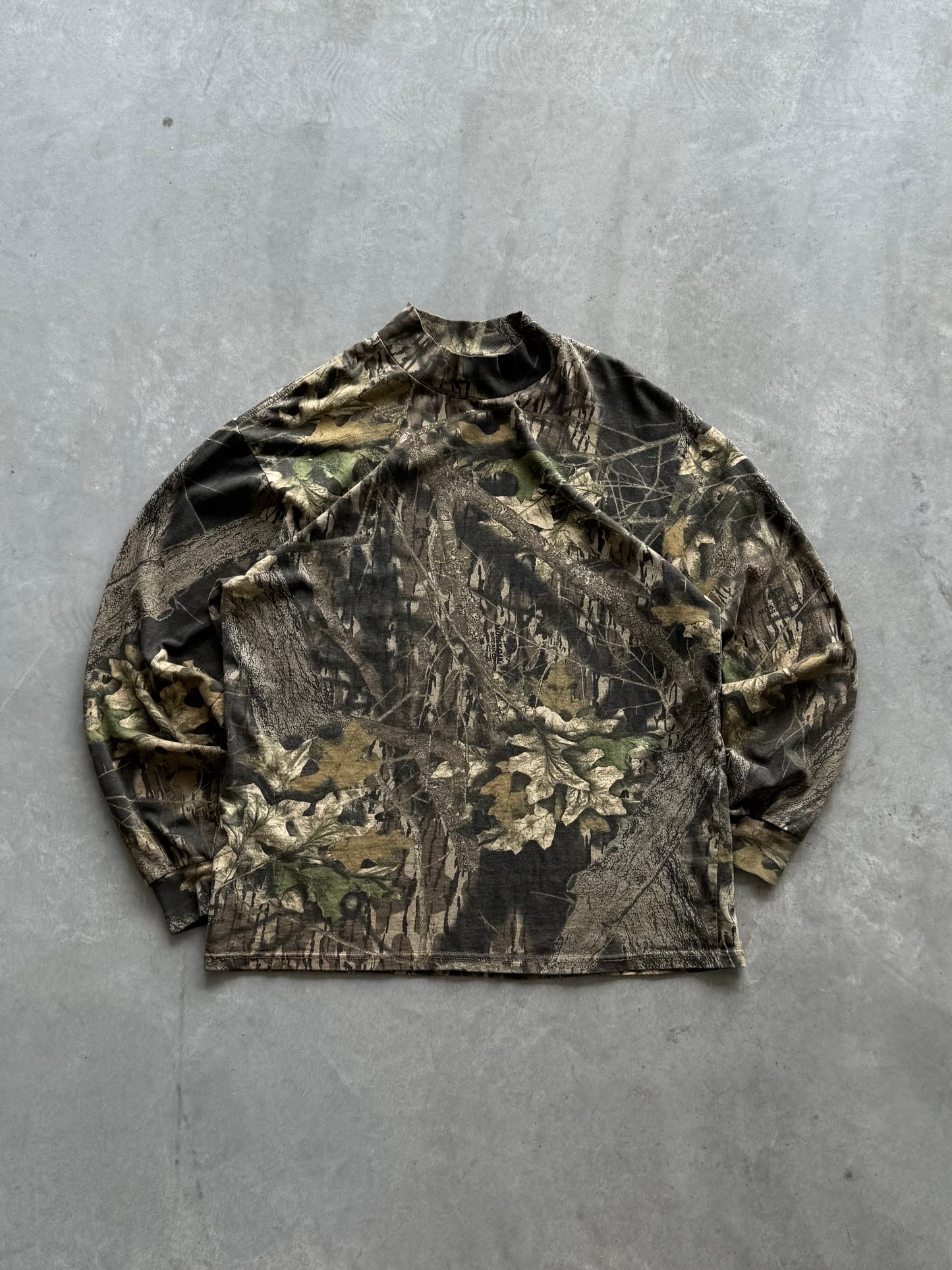 Vintage Camo Jerzees Outdoors Mockneck - L
