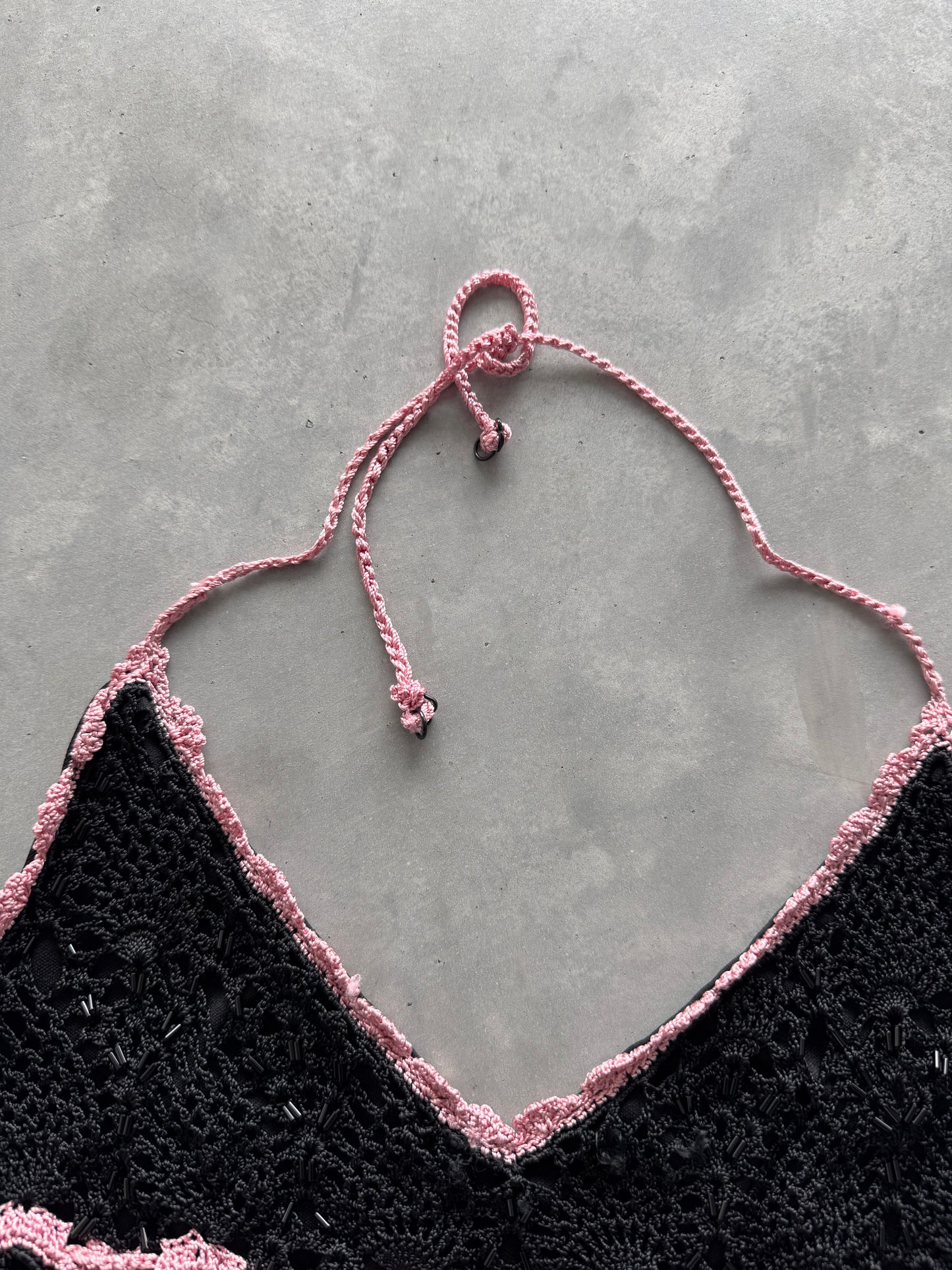 Vintage Beaded Halter Top - M