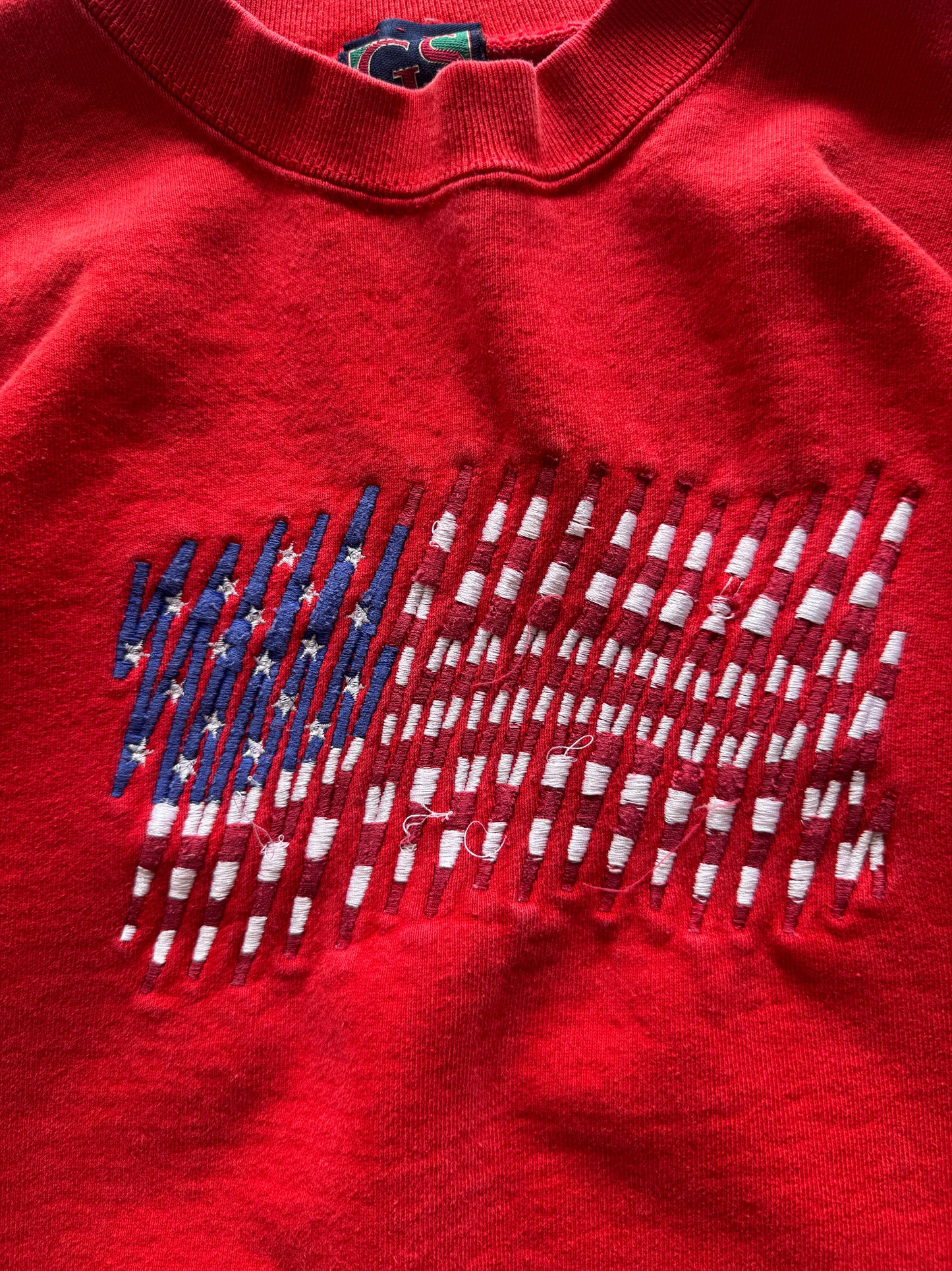 Vintage American Flag Sweatshirt - XL