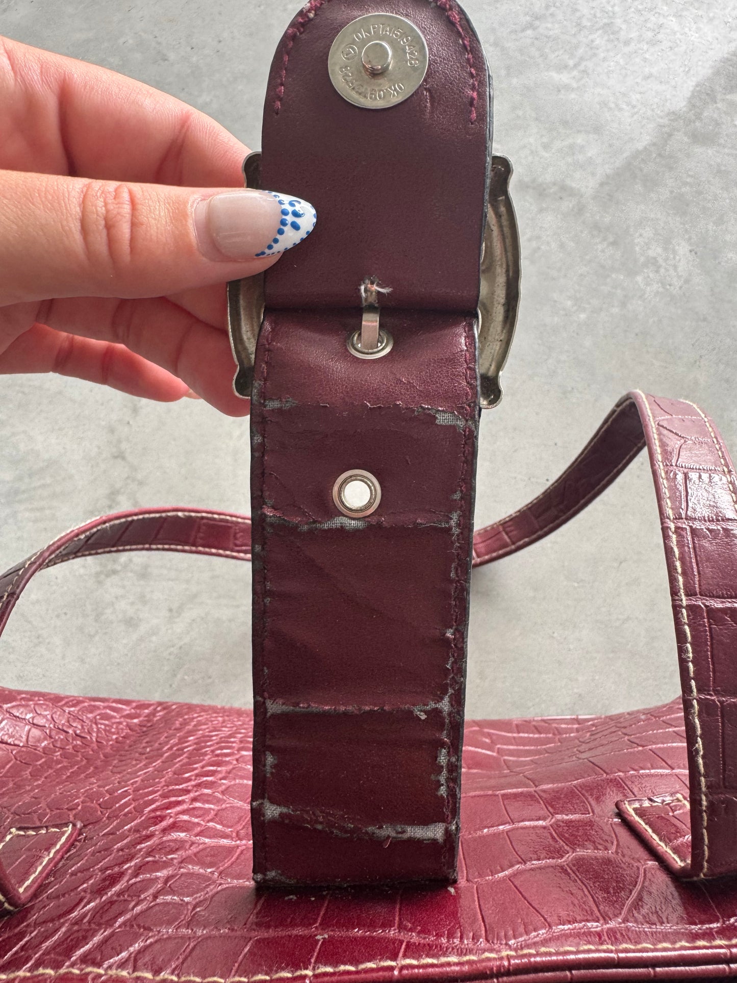 Vintage Y2K Faux Leather Burgundy Purse