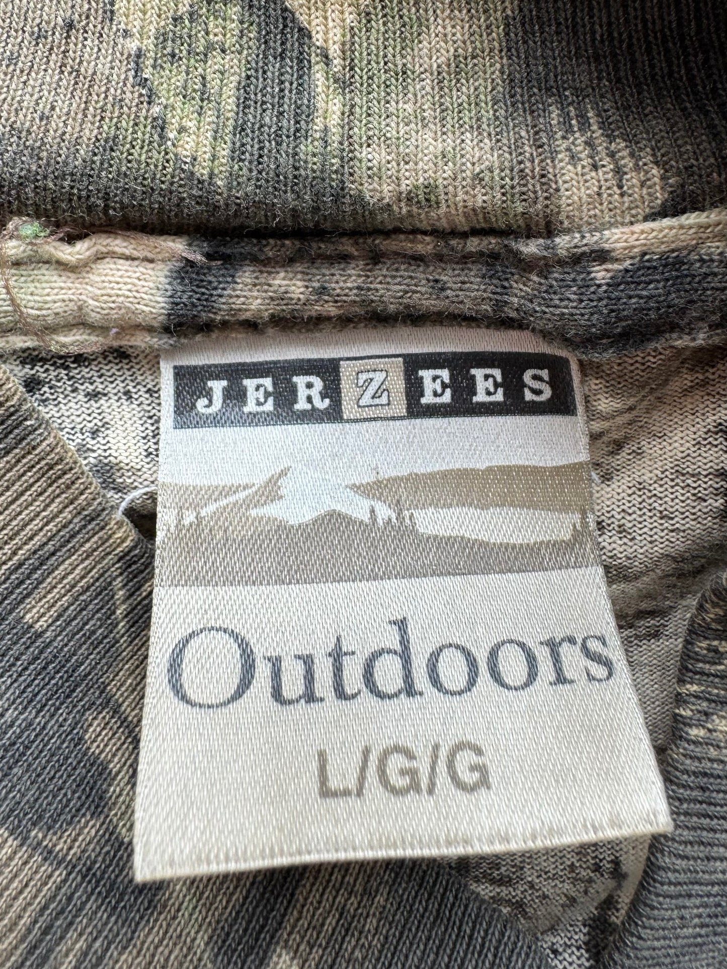 Vintage Camo Jerzees Outdoors Mockneck - L