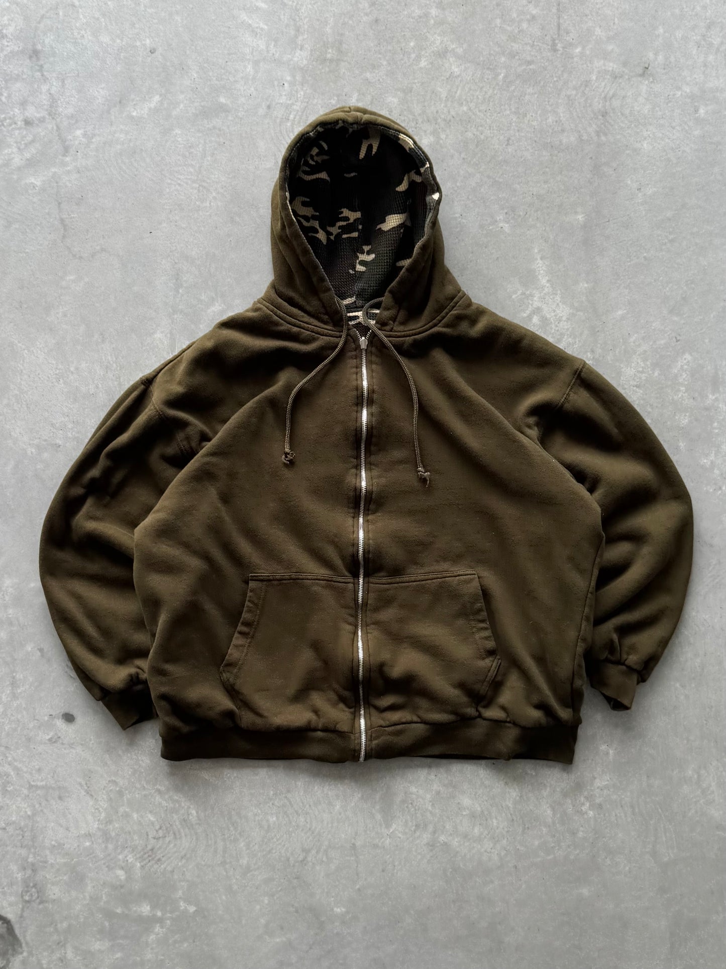 Vintage Camo Reversible Zip Up Hoodie - XL