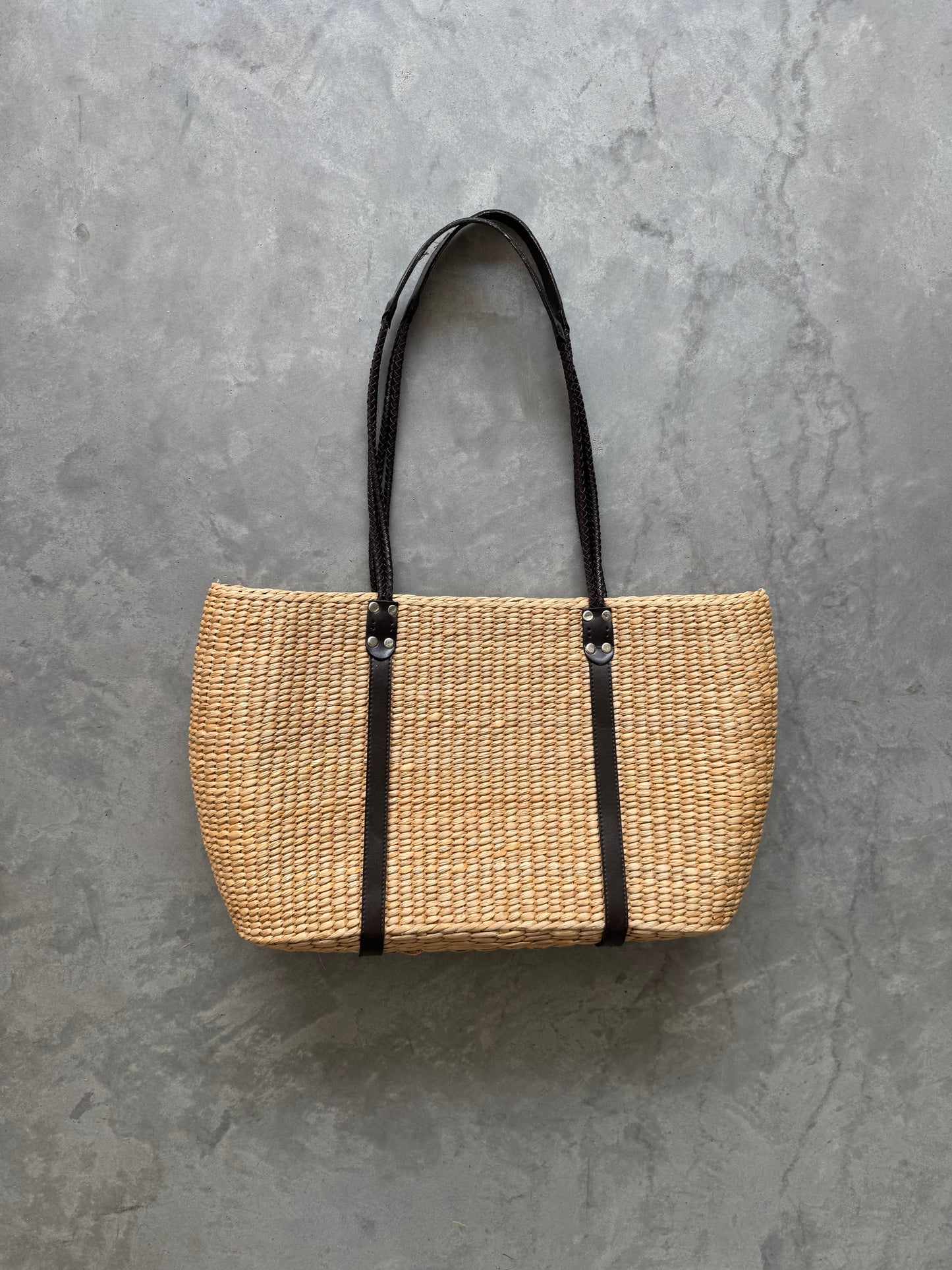 Vintage Straw American Flag Tote
