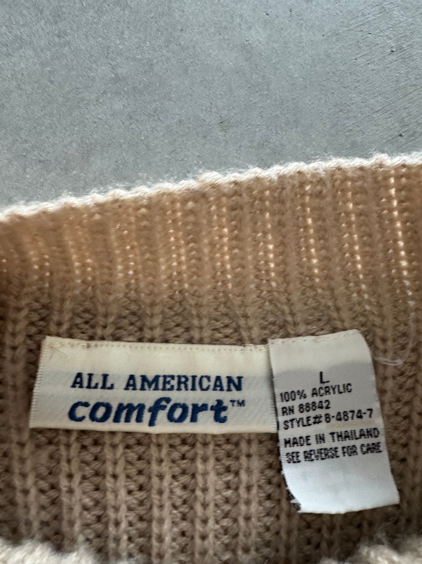 Vintage Zip Up Sweater - L