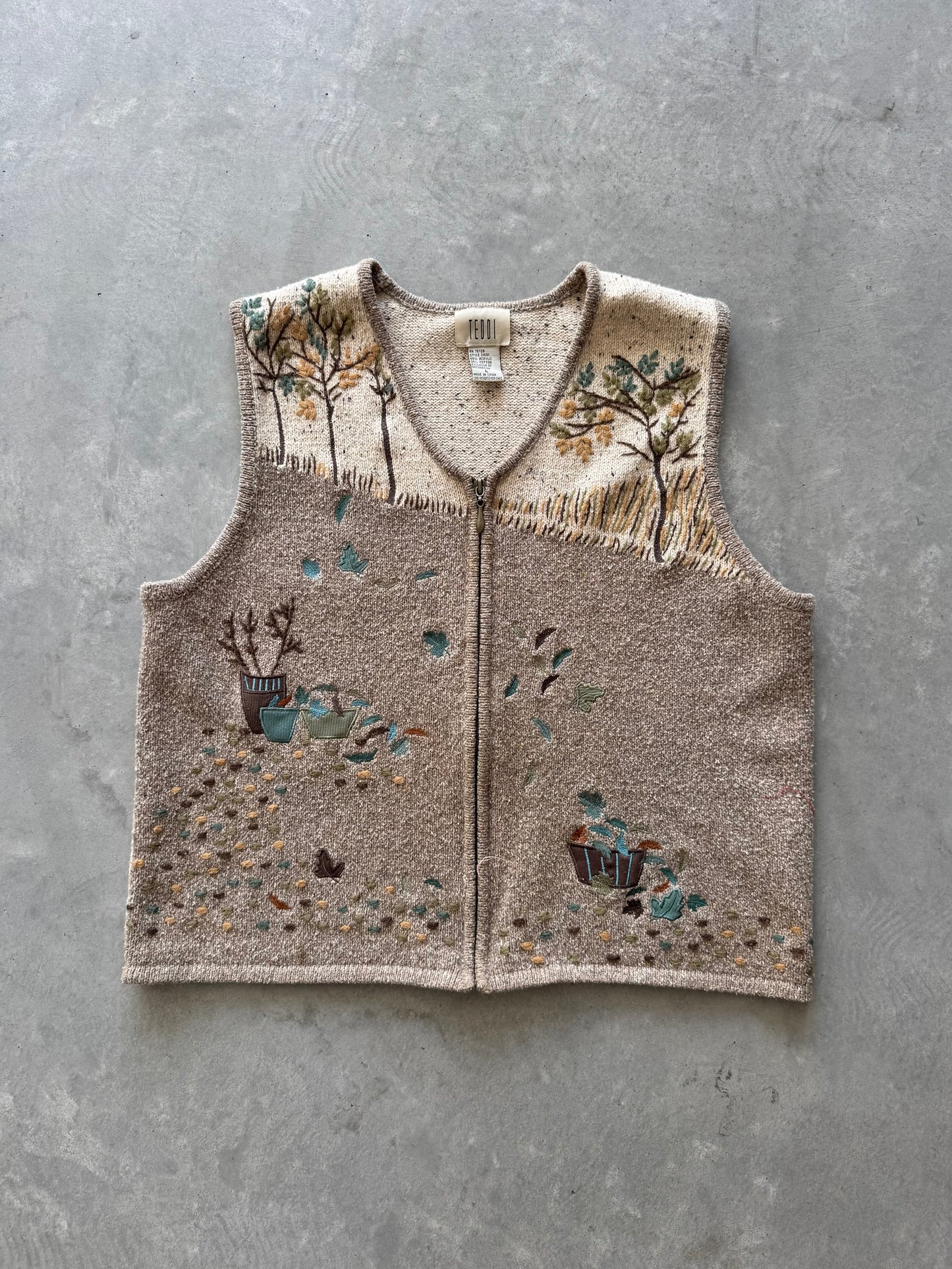Vintage Fall Sweater Vest - L