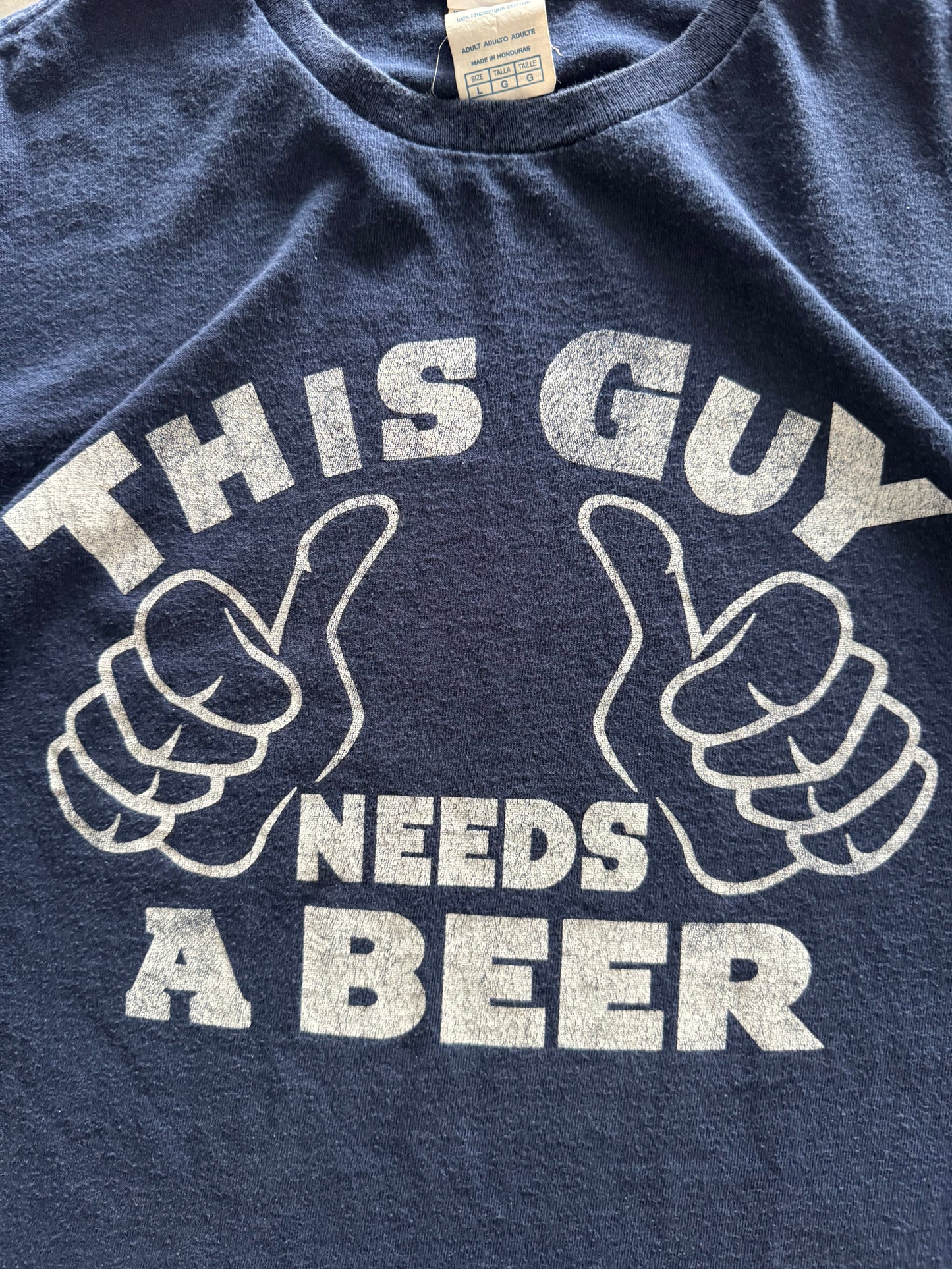 Vintage This Guy Needs A Beer Tee - L