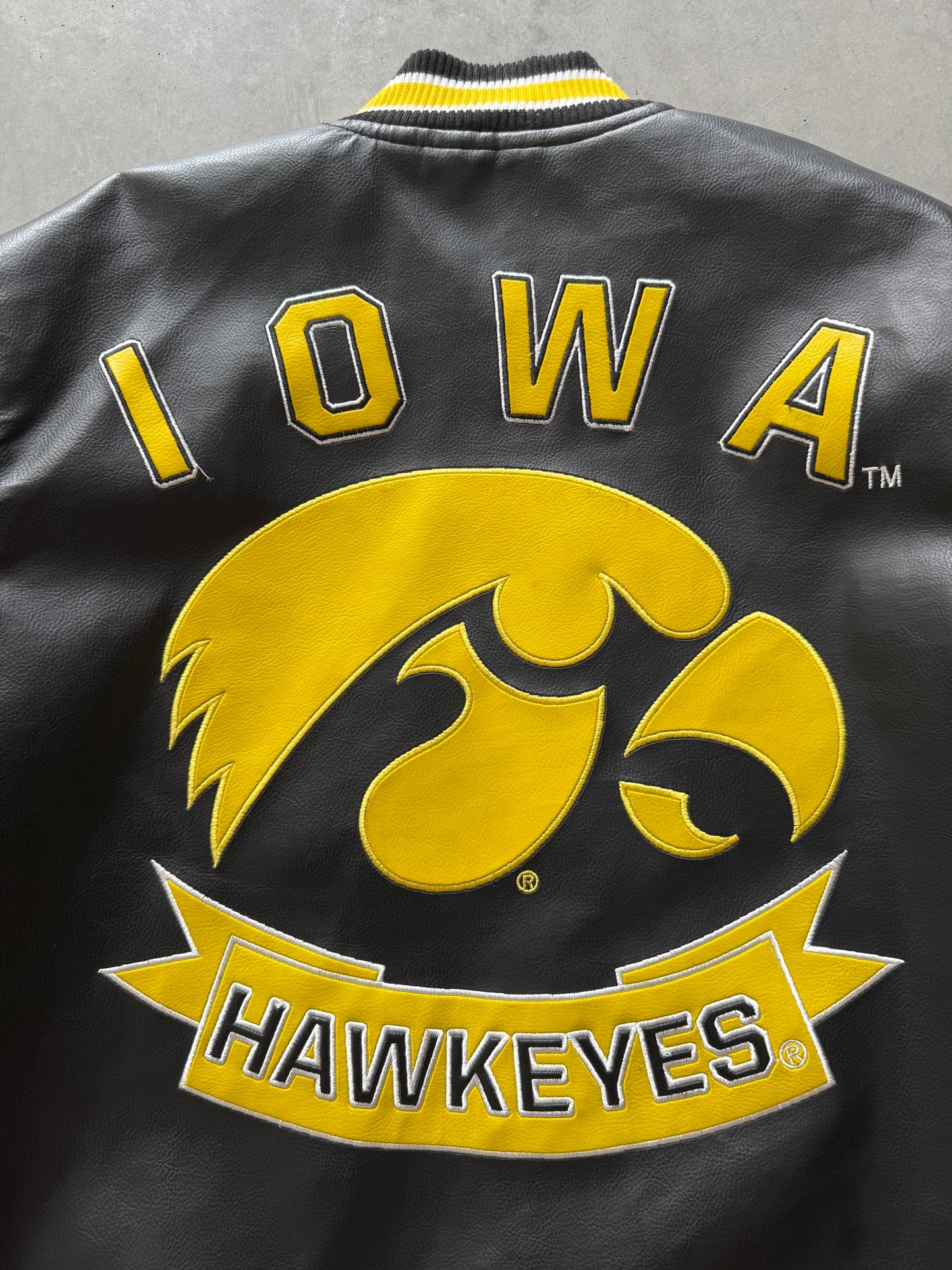 Vintage Iowa Hawkeyes Leather Jacket - L