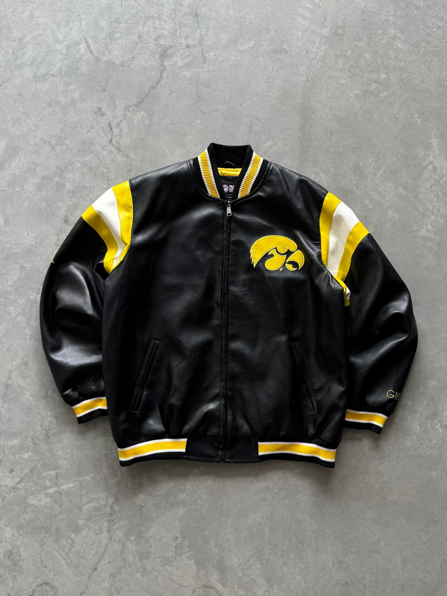 Vintage Iowa Hawkeyes Leather Jacket - L
