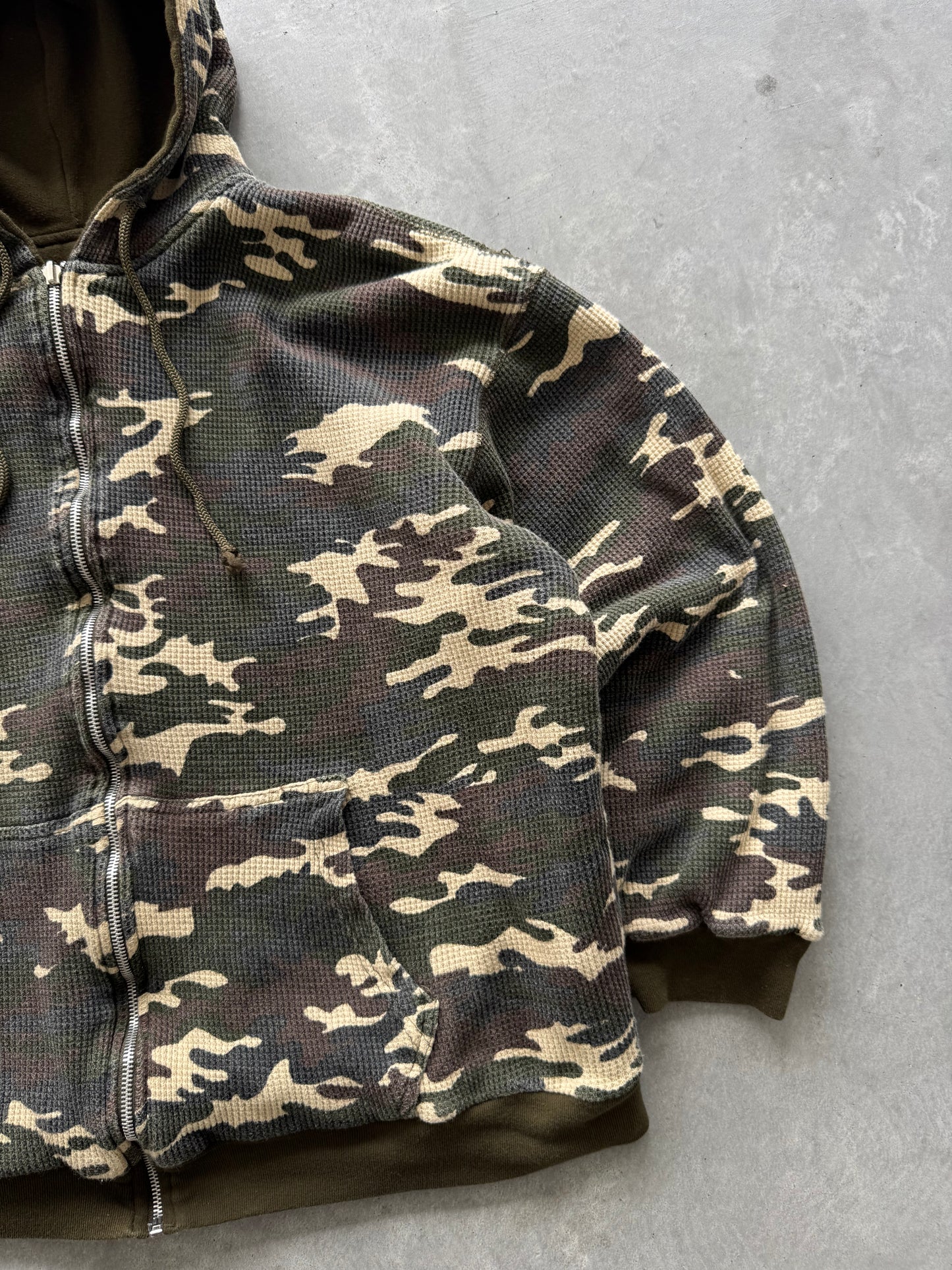 Vintage Camo Reversible Zip Up Hoodie - XL