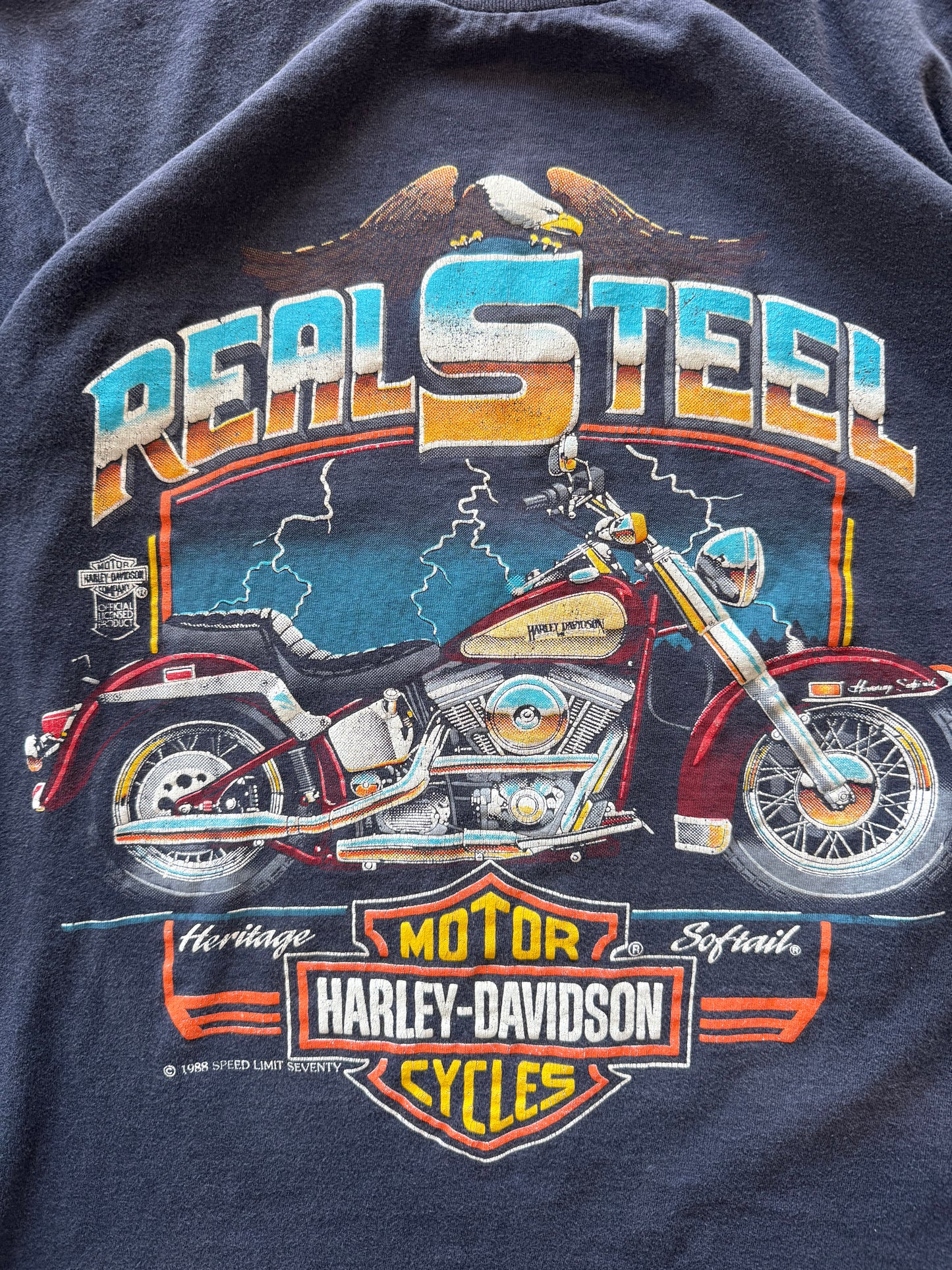 Vintage 1988 Harley Davidson Real Steel Tee - L