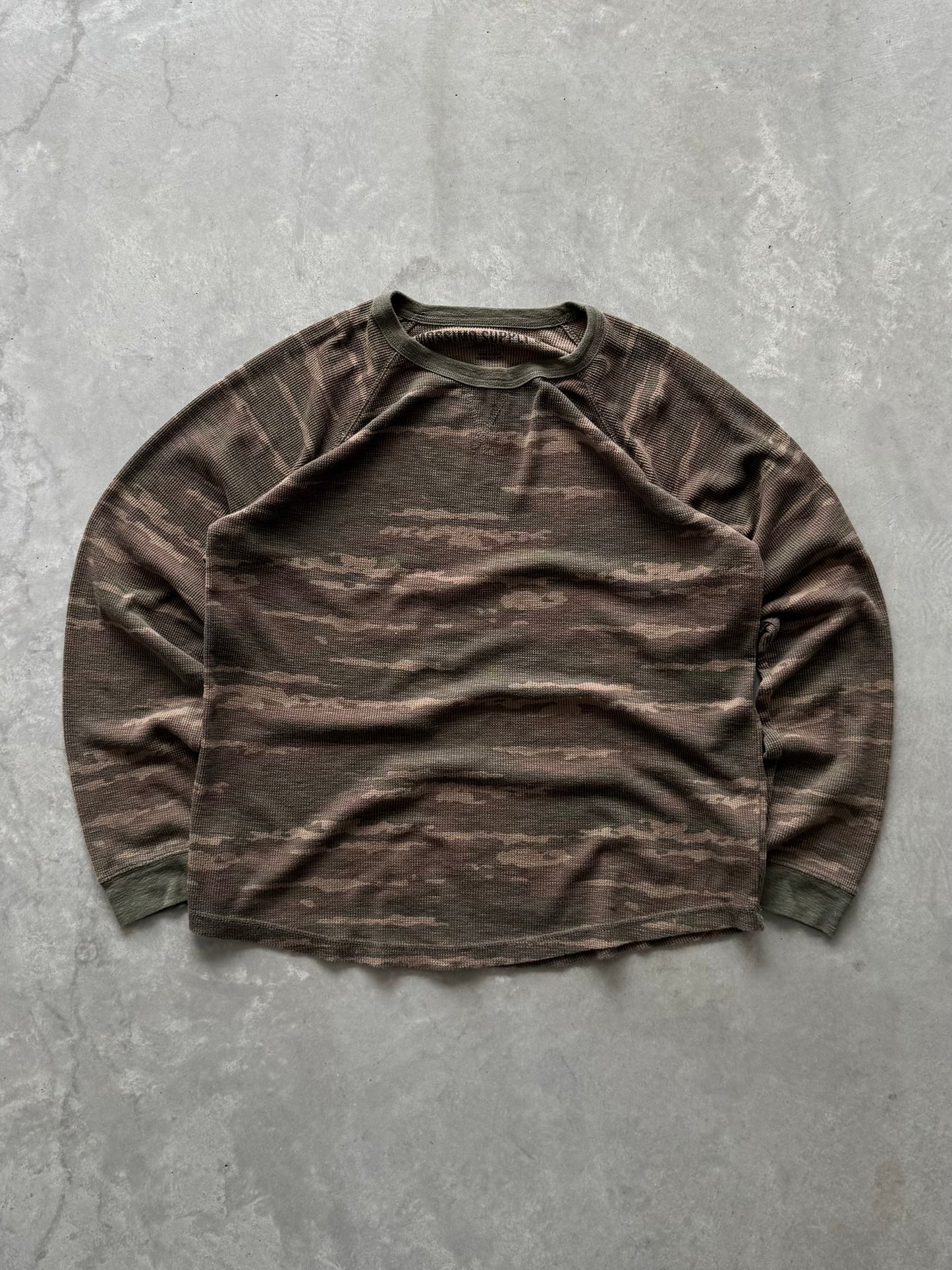 Camo Waffle Knit Longsleeve - XXL