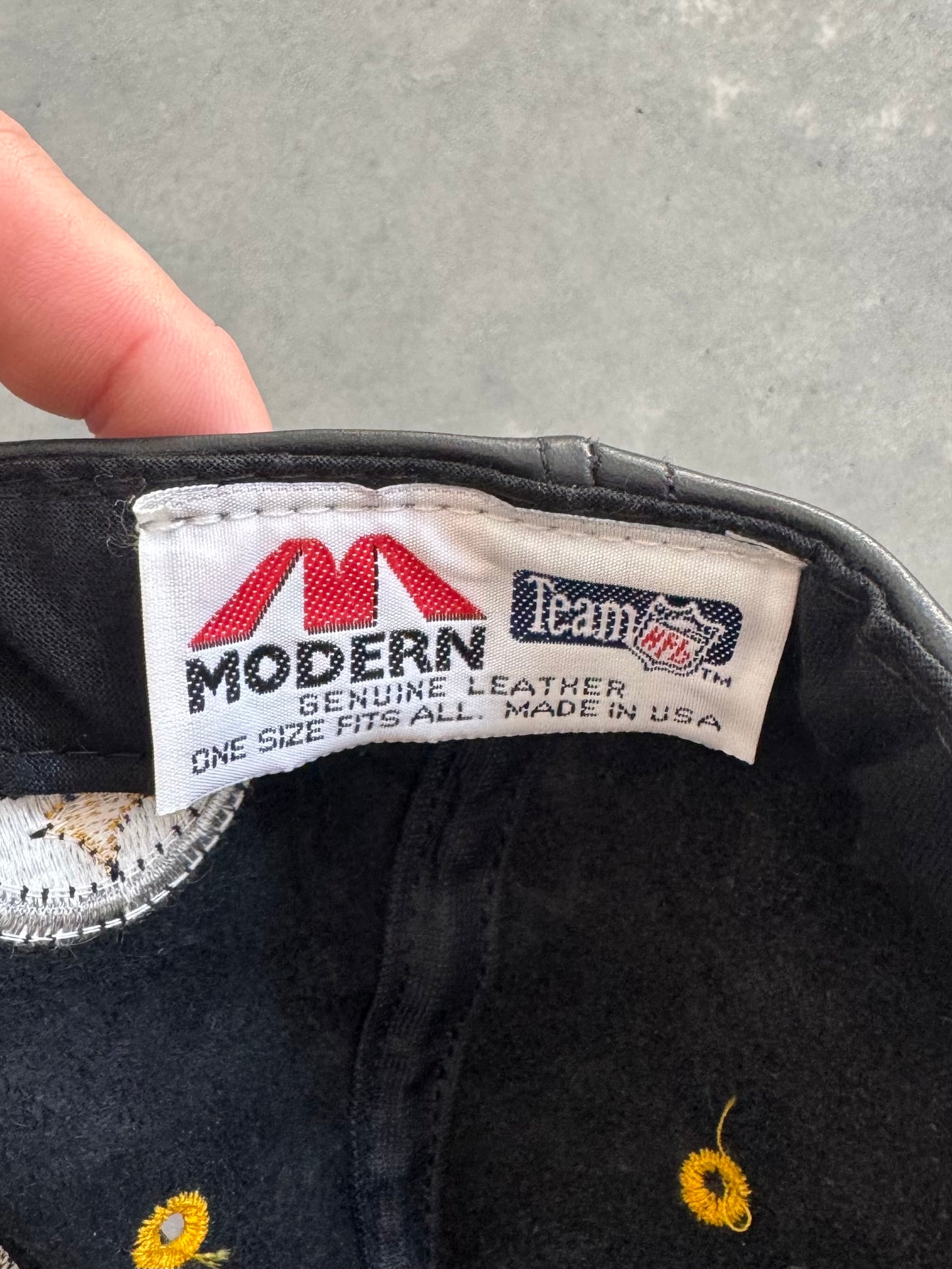 Vintage Leather Pittsburgh Steelers Hat