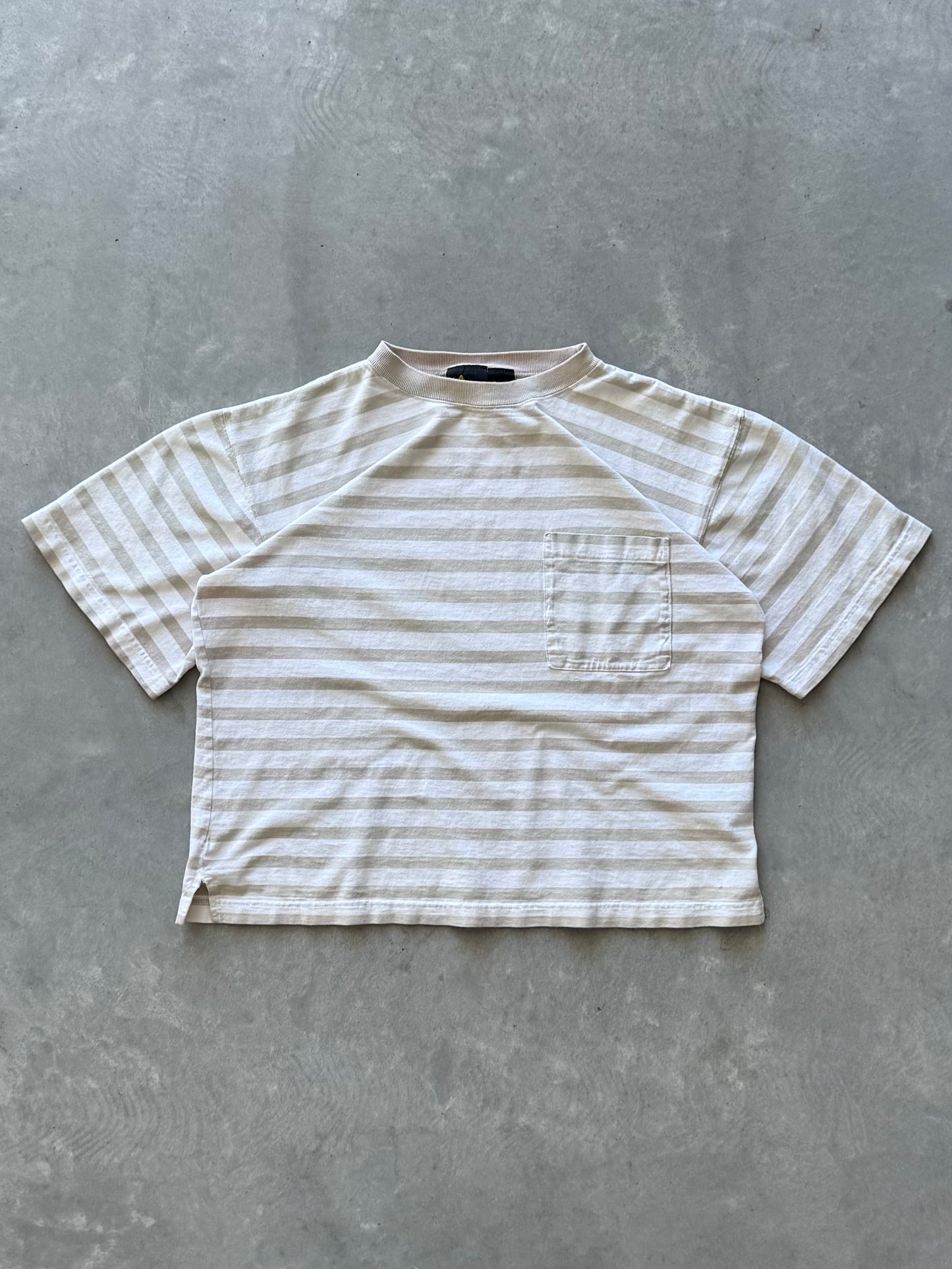 Vintage Striped Cropped Tee - L