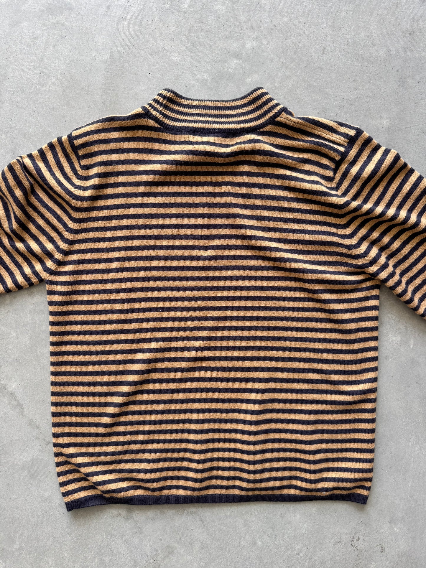 Vintage Striped Womens Mockneck - L