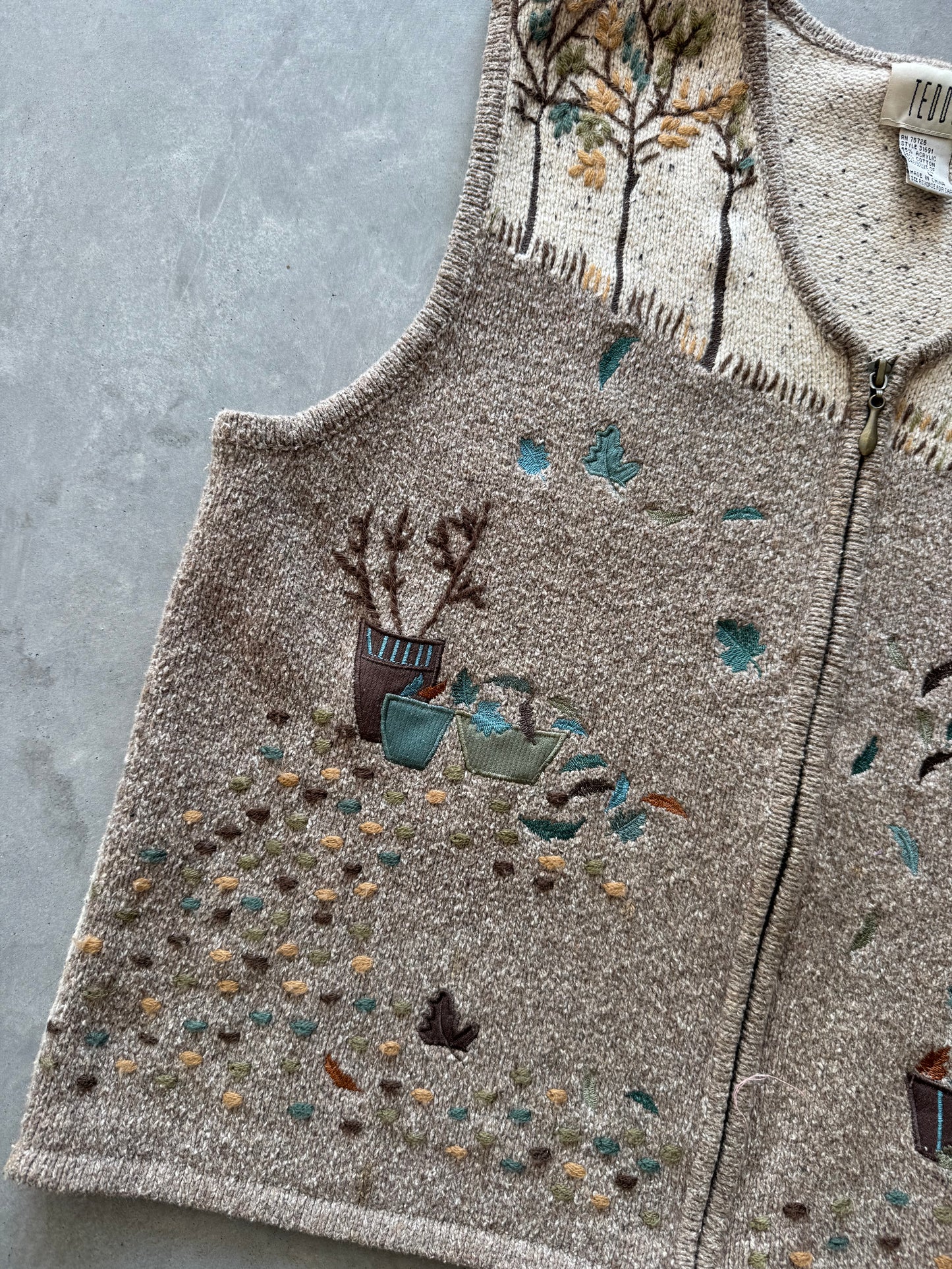 Vintage Fall Sweater Vest - L