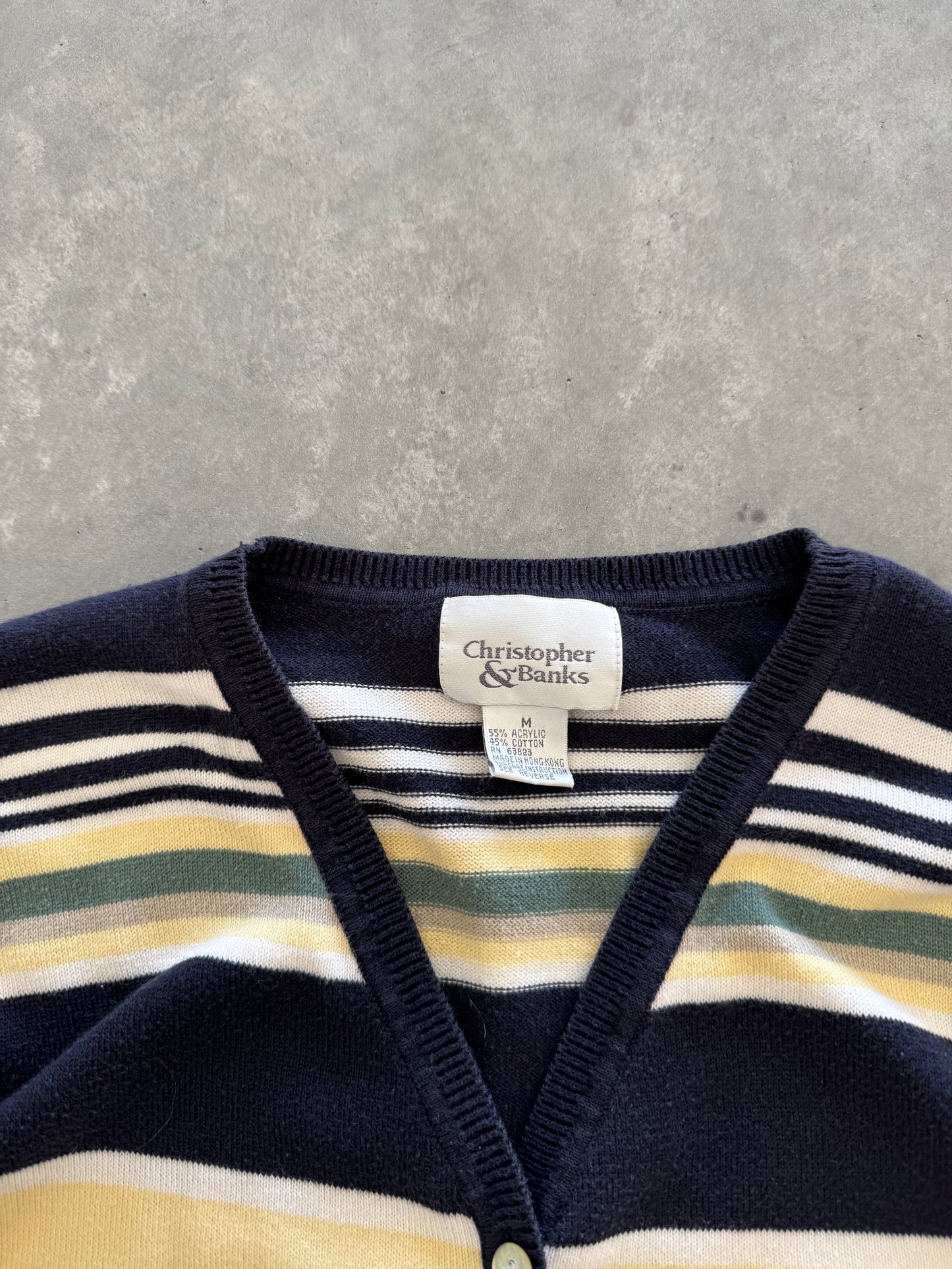 Vintage Striped Cardigan - M