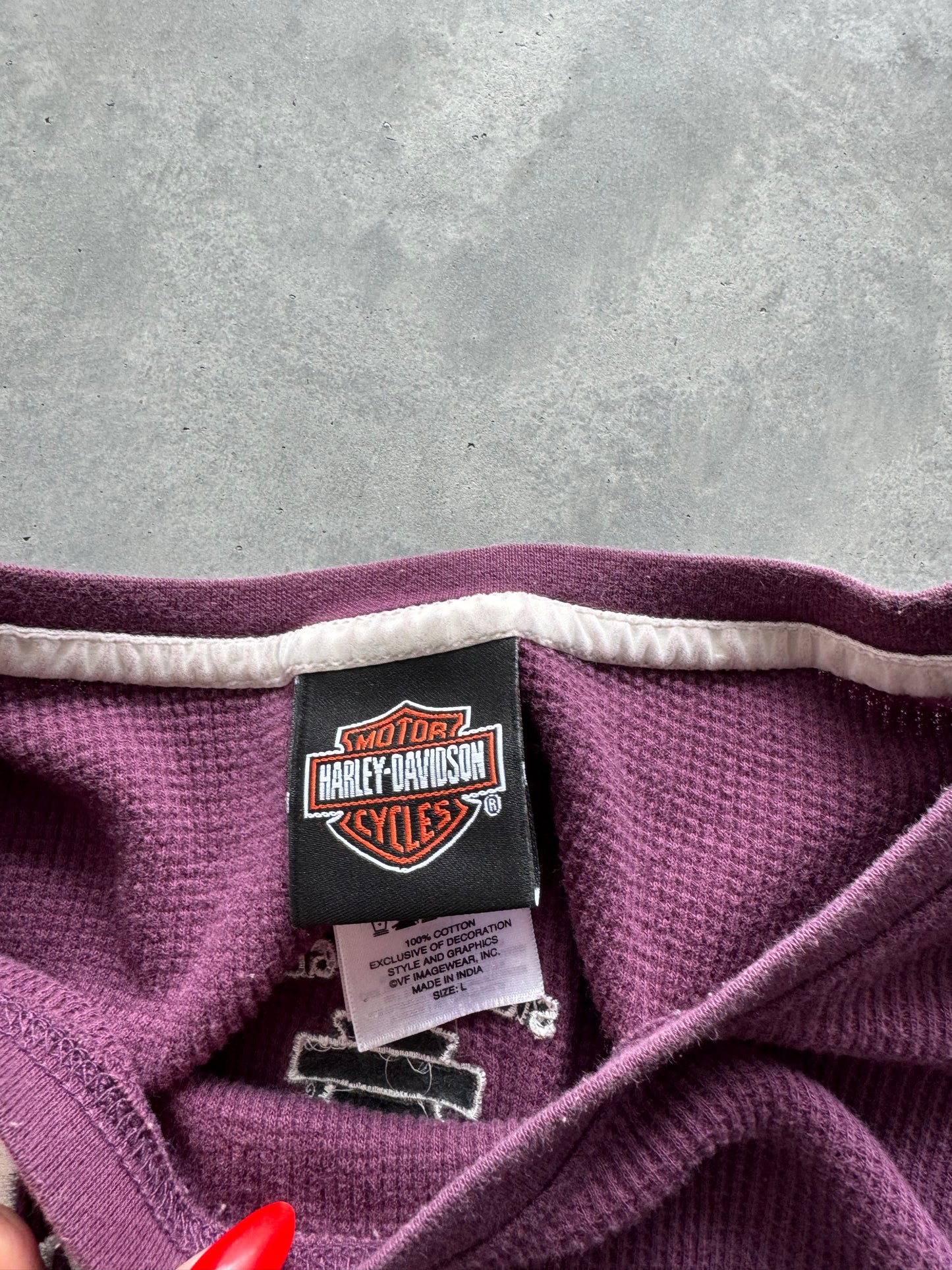 Vintage Harley Davidson Women’s Waffle Knit - L
