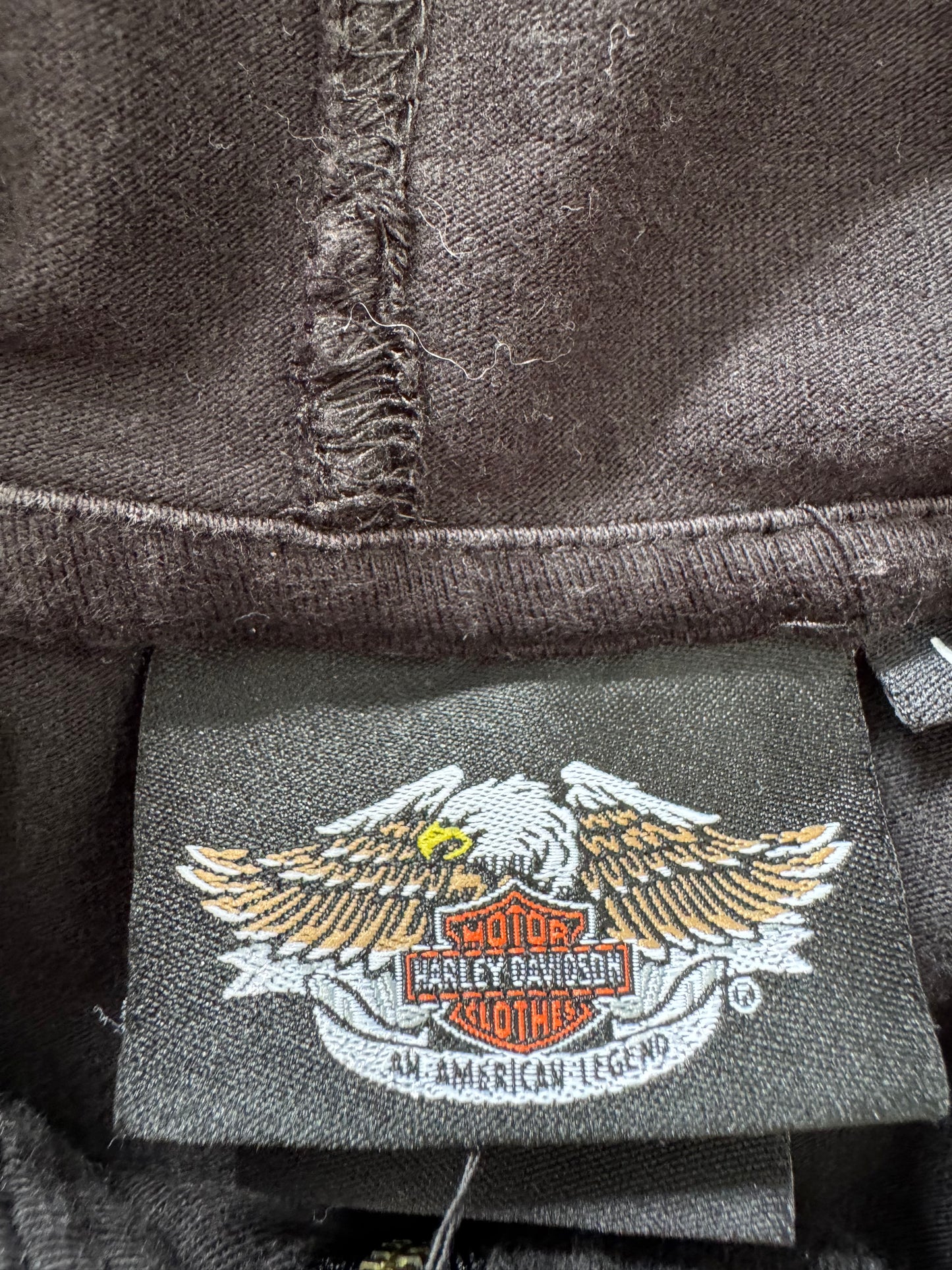 Vintage Y2K Harley Davidson Zip Up Womens Hoodie - L