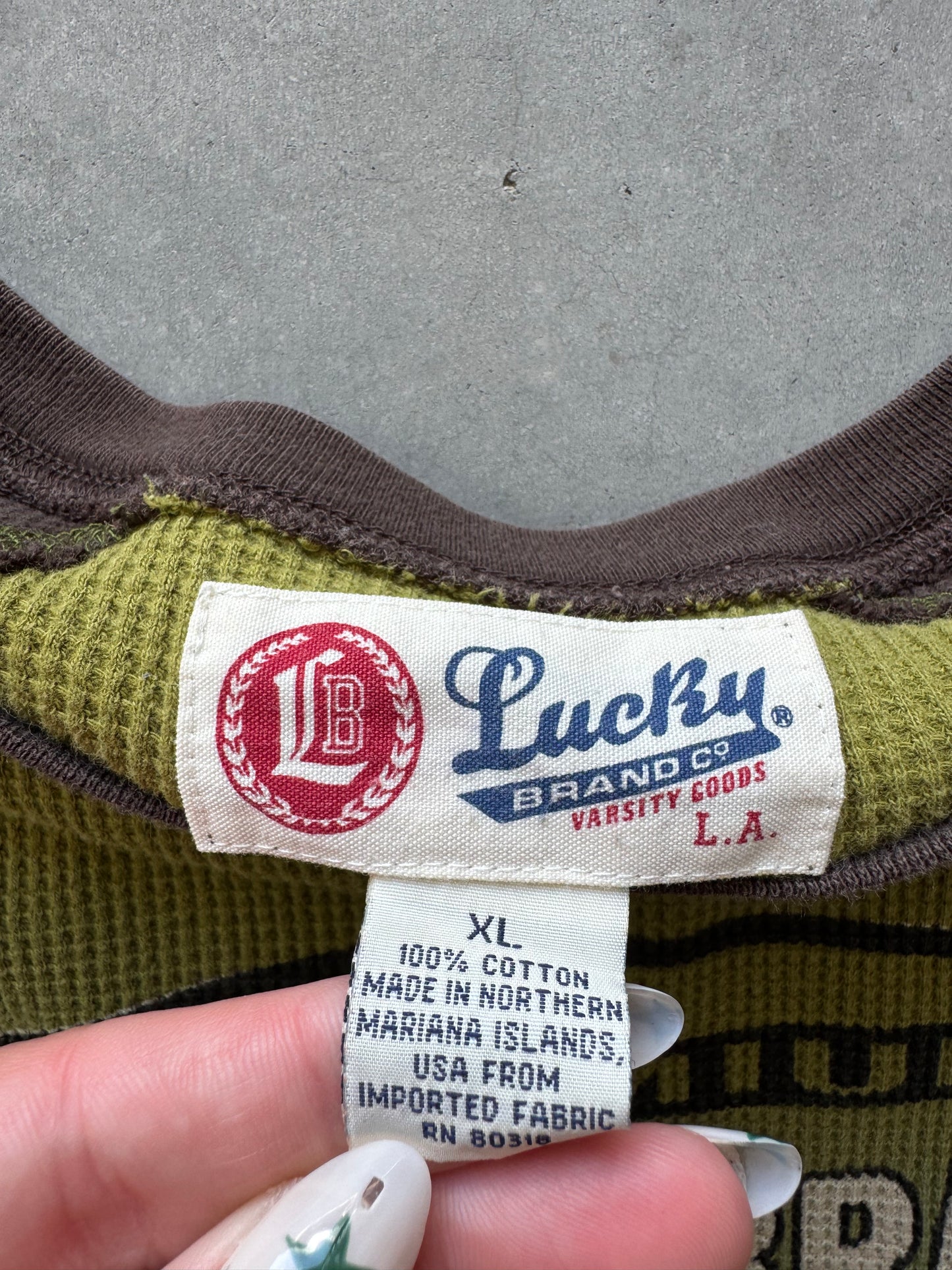 Vintage Lucky Brand Waffle Knit Longsleeve - XL