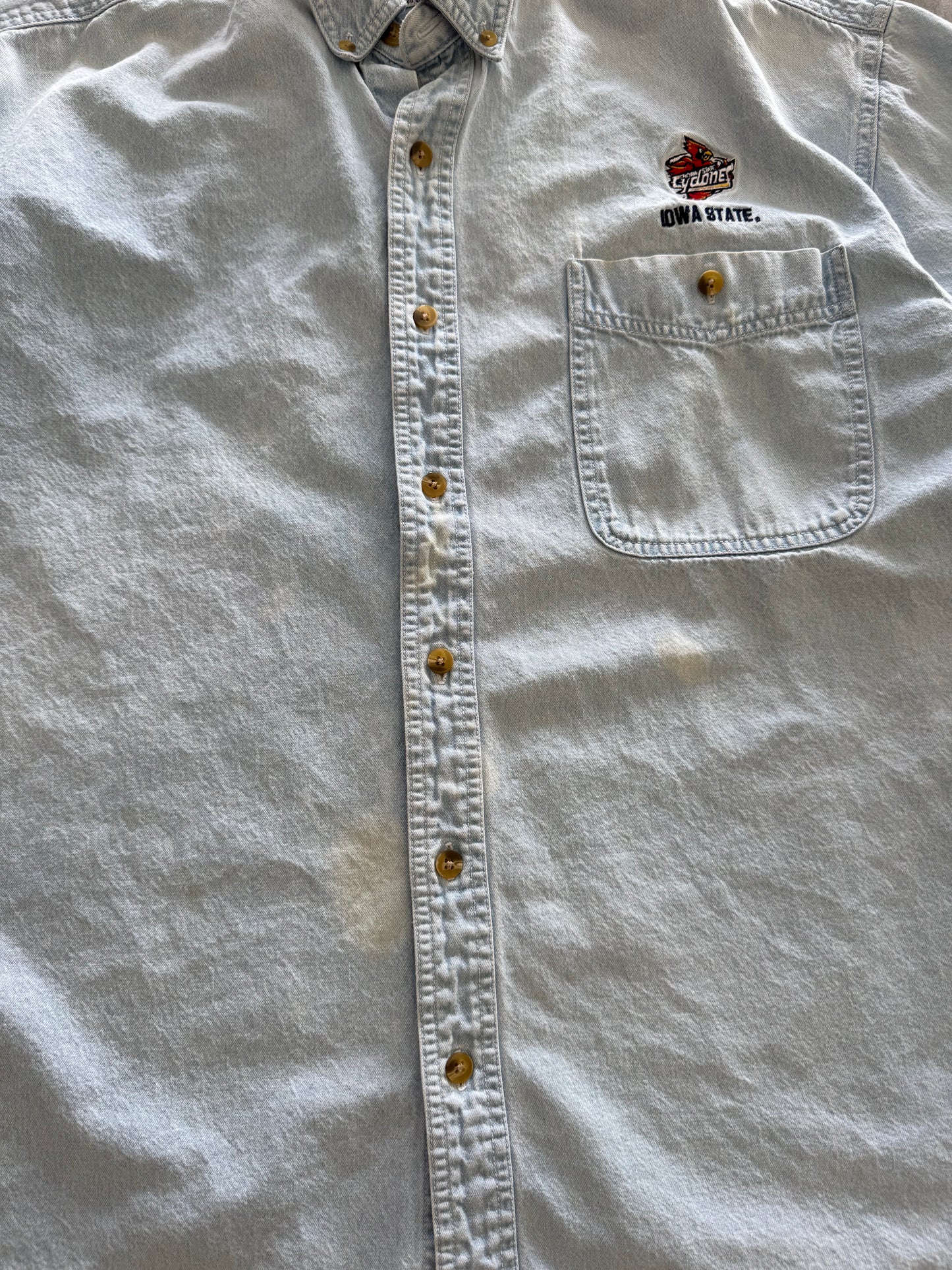Vintage 90s Iowa State Lee Denim Button Down - XL