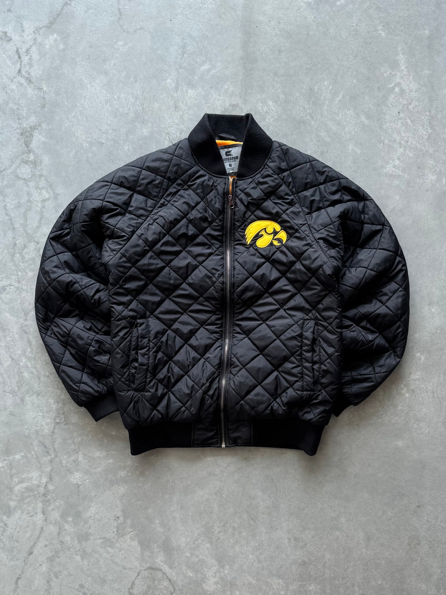 Vintage Iowa Hawkeyes Quilted Coat - M