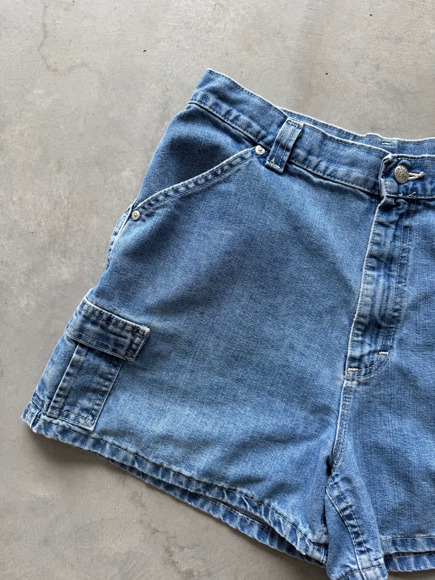 Vintage Riveted Lee Denim Shorts - 30x3