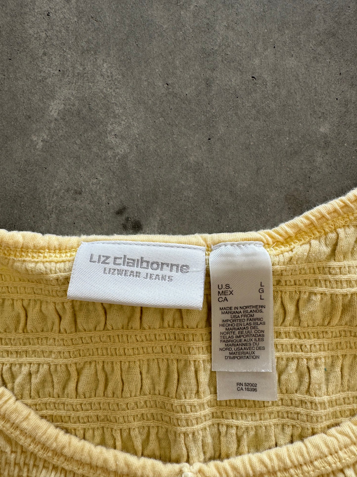 Vintage Yellow Smocked Tank Top - L