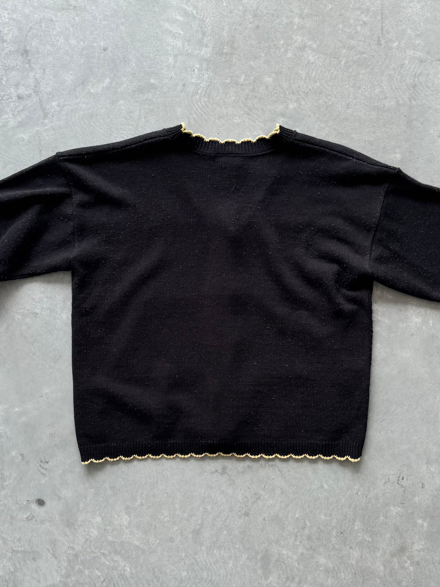 Vintage Black & Gold Cardigan - XL
