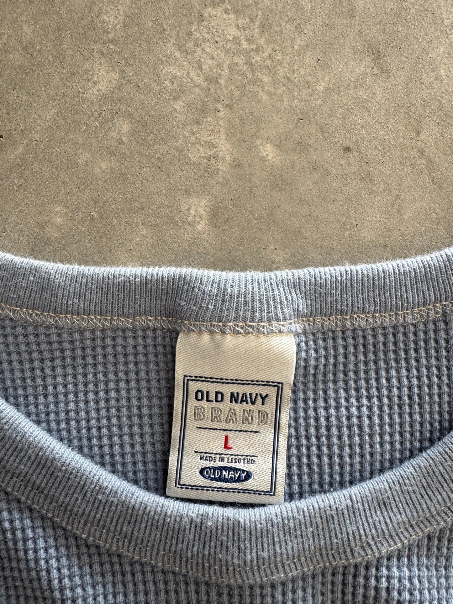 Vintage Old Navy Baby Blue Waffle Knit - L