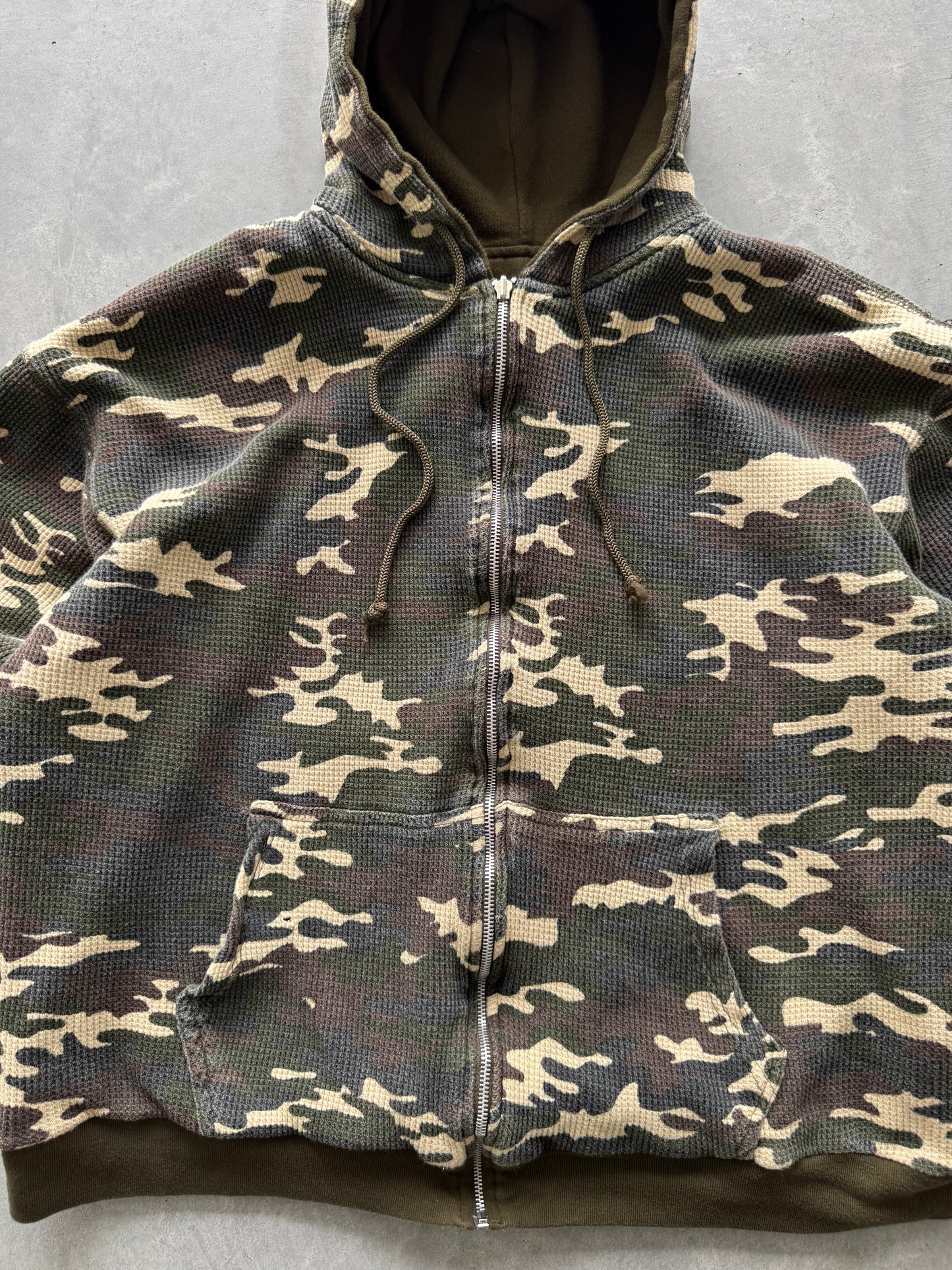 Vintage Camo Reversible Zip Up Hoodie - XL