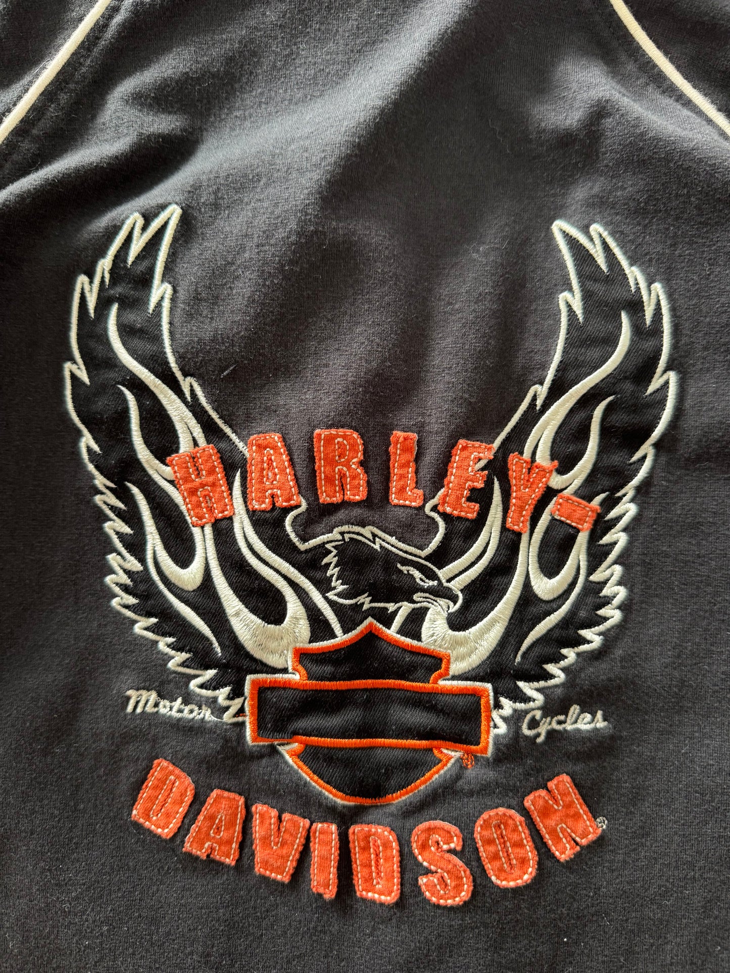 Vintage Y2K Harley Davidson Zip Up Womens Hoodie - L