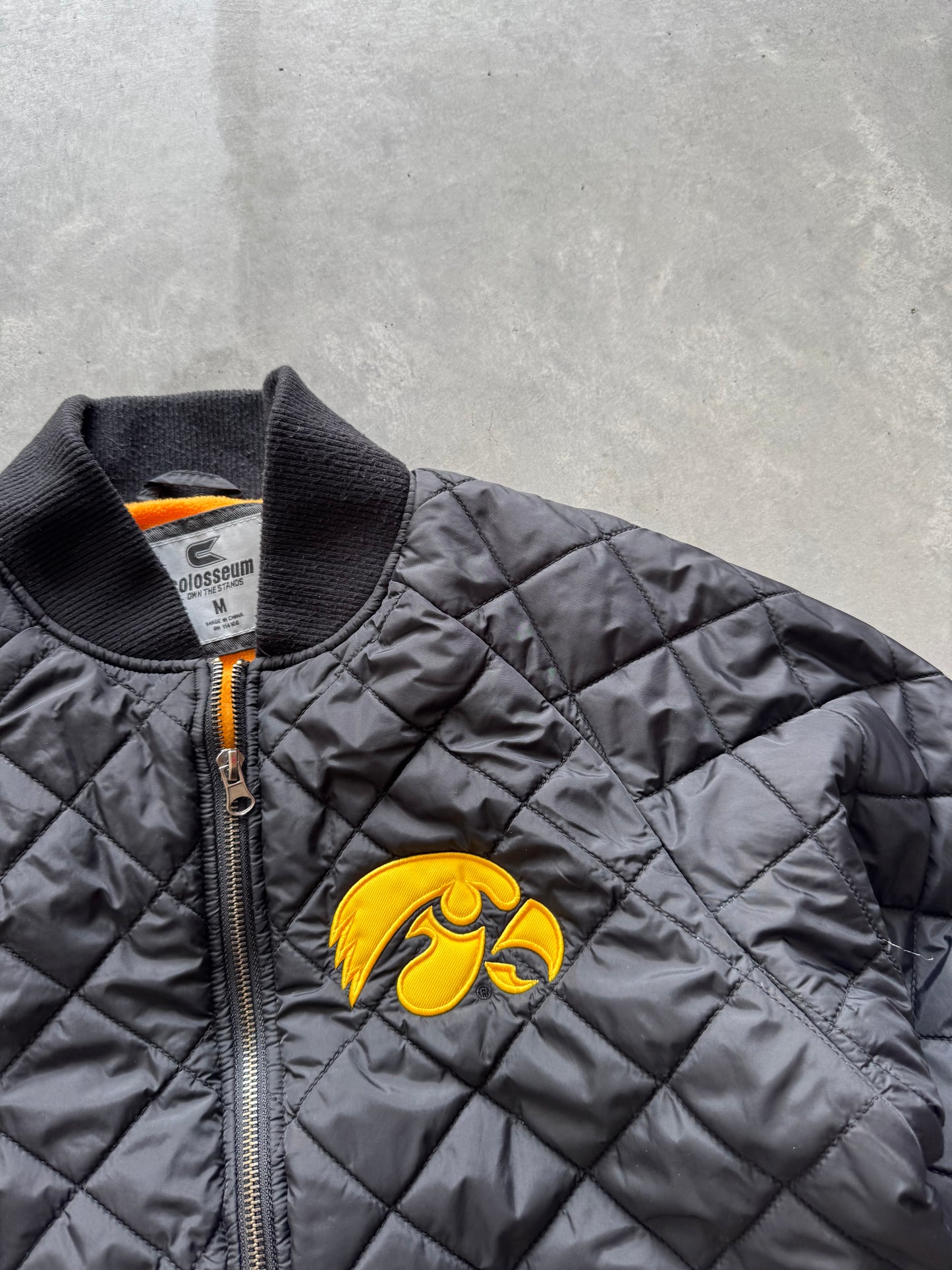 Vintage Iowa Hawkeyes Quilted Coat - M