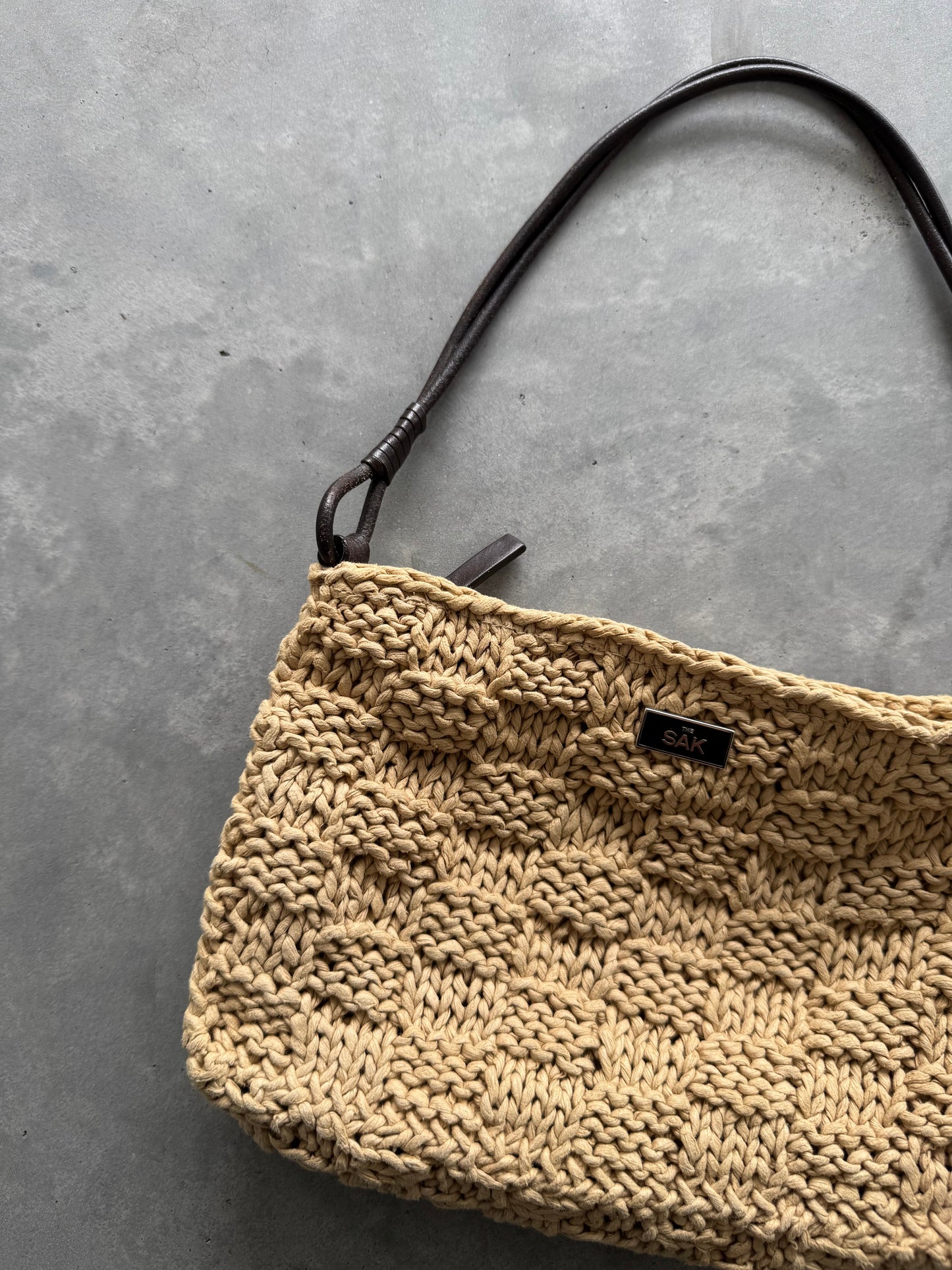 Vintage The Sak Crochet Shoulder Bag
