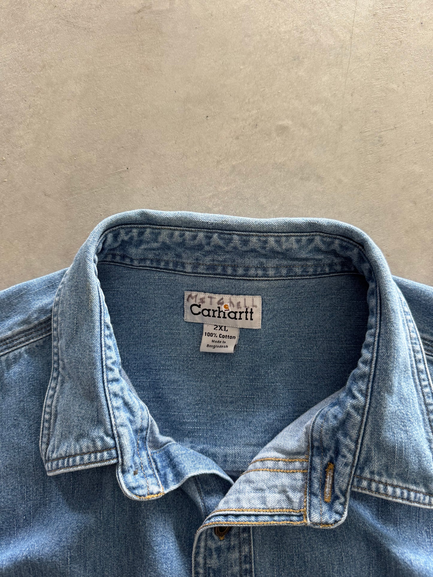 Vintage Carhartt Denim Button Up Jacket - XXL