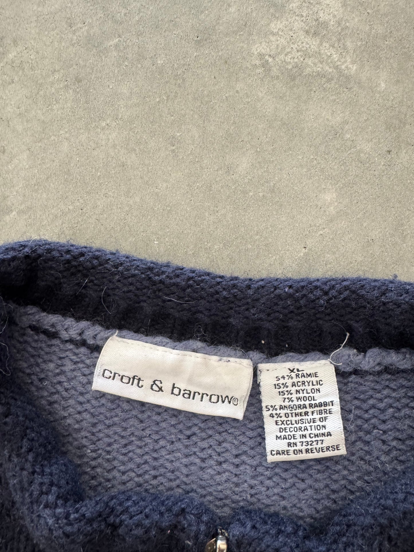 Vintage Christmas Zip Up Sweater - XL