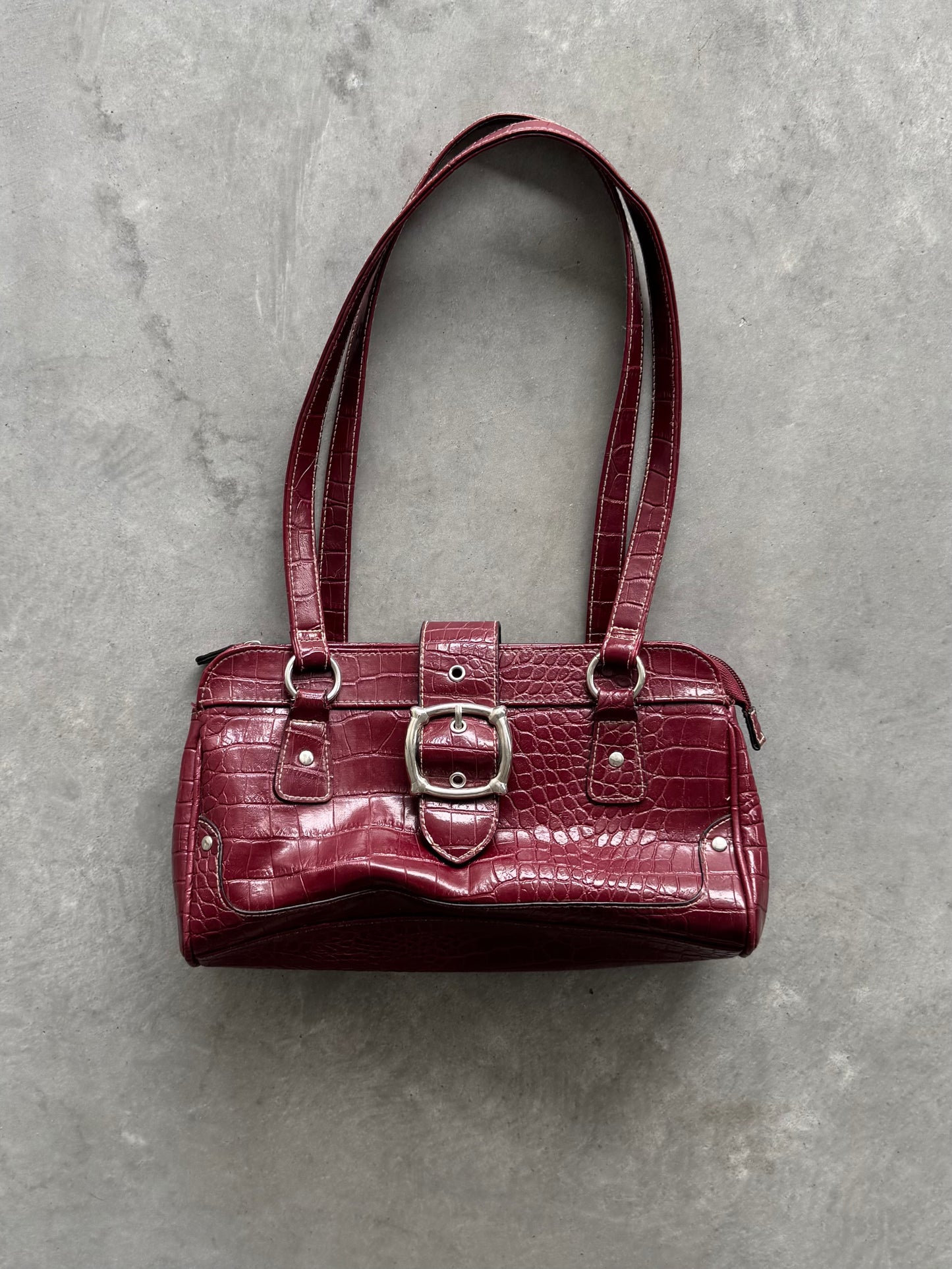 Vintage Y2K Faux Leather Burgundy Purse