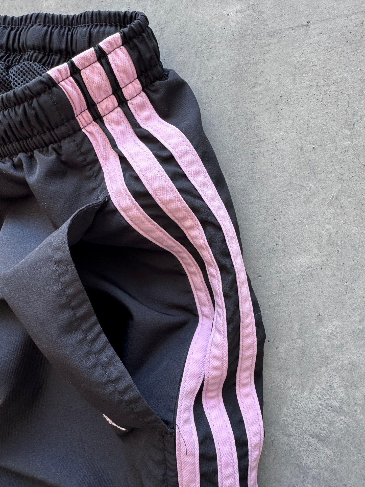 Vintage 00s Black & Pink Adidas Track Pants - L