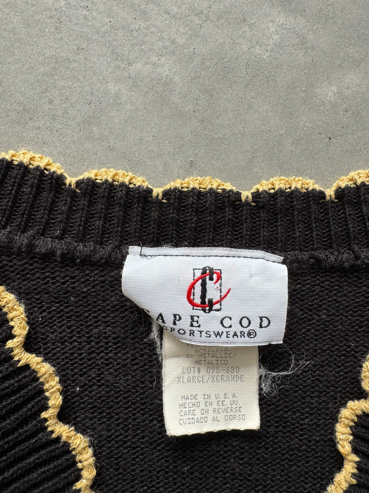 Vintage Black & Gold Cardigan - XL
