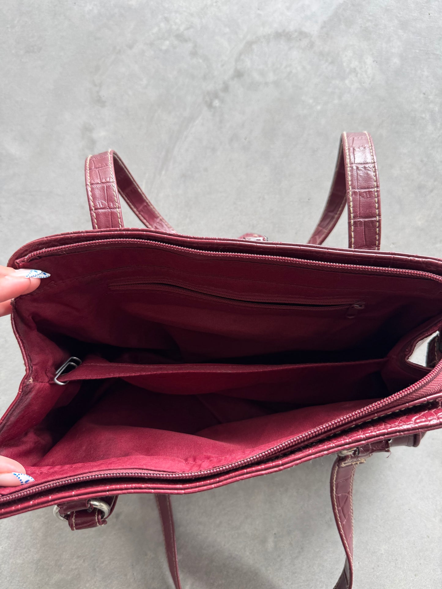 Vintage Y2K Faux Leather Burgundy Purse